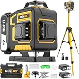 16 Laser Level with 1M Tripod, 4x360° Laser Line, Green Cross Line Laser with Tripod Self-Leveling, Lazer Leveler Tool for Picture Hanging laserpower<1mW, 2 Batteries