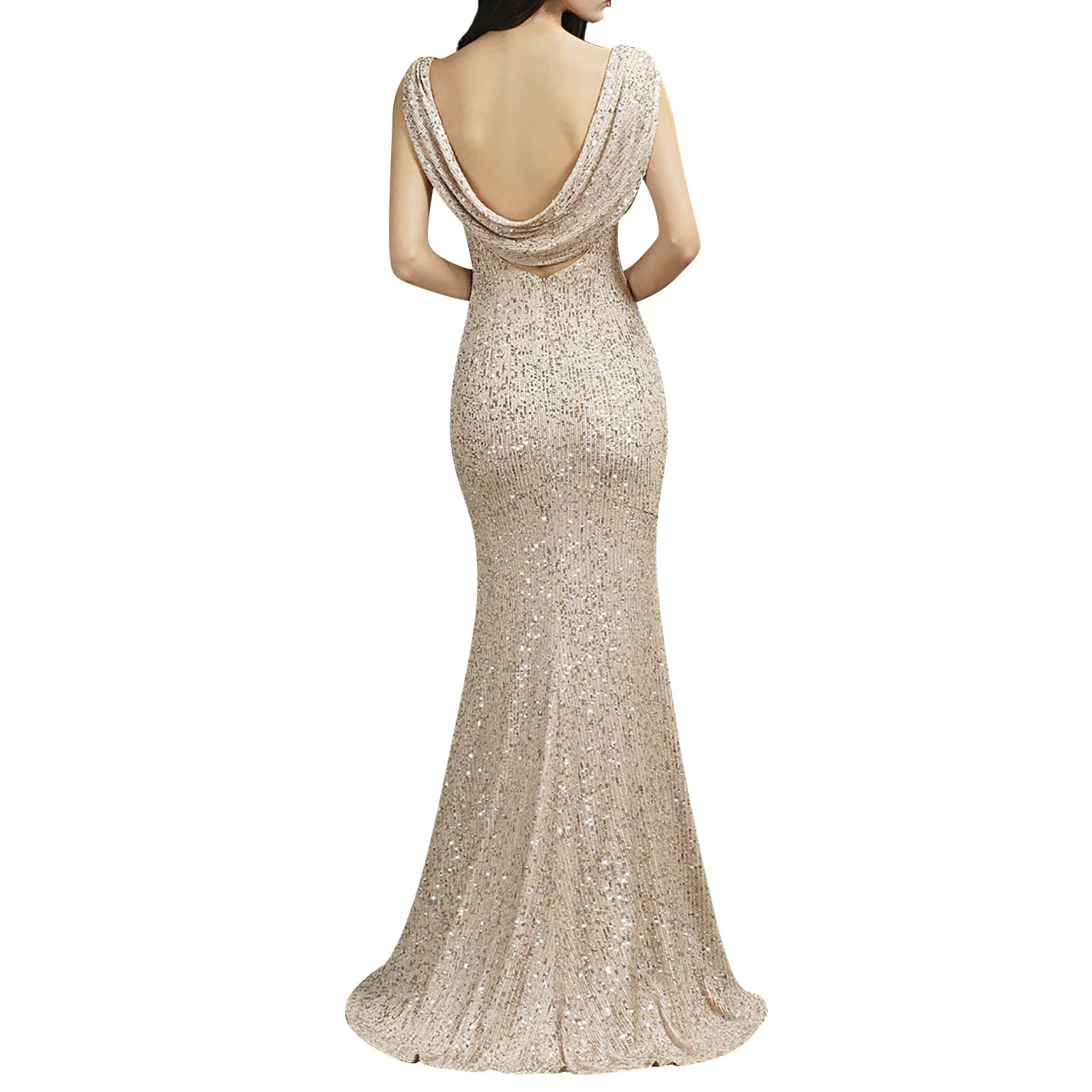 Vestito Donna Elegante Spaghetti Cerimonia Abito da Donna Y2K Festa Classico Eleganti Damigella d'Onore Lunghi Ruffled Ballo Abiti Senza Manica Cocktail Party Vestito Donna Elegante