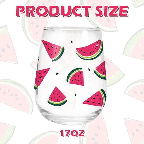 Miniatura 2 de JarThenaAMCS Copas de vino de verano sin tallo, de sandía, para fiesta de verano, para decoración del hogar, cocina, regalos, 17 onzas
