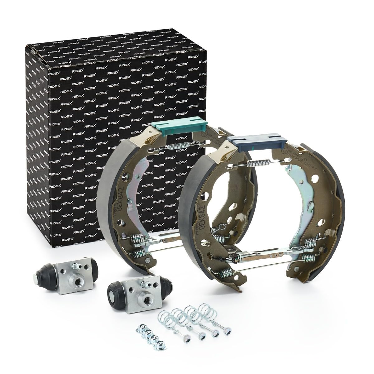 RIDEX 3859B0221 Bremsenset Trommelbremse Bremsbacken Satz Hinten Kompatibel mit RENAULT CLIO II BB0/1/2, CB0/1/2 Clio IV Schrägheck BH, DACIA SANDERO II, NISSAN MICRA IV K13