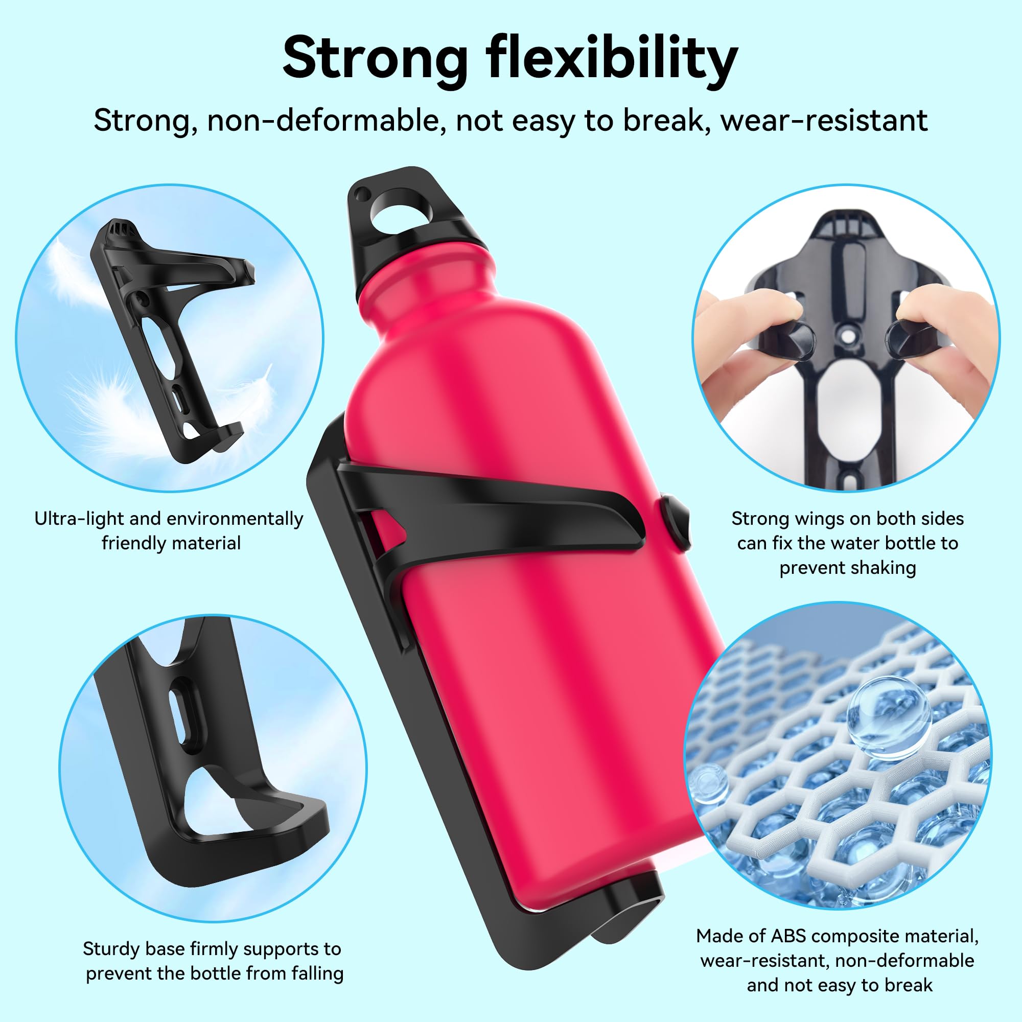 AOOSA Porte-bidon De Vélo Pour AirTag, Support De Vélo Étanche Avec Compartiment Caché Pour Apple AirTag, Porte Gourde Vélo Avec Outil à Vis, Traceur GPS Antivol, Pour VTT Vélo De Route, Noir