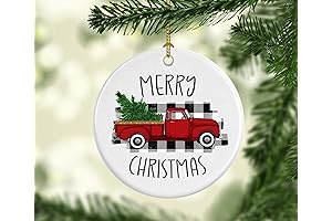 Rustic Christmas Ornament - Vintage Merry Christmas Red Truck