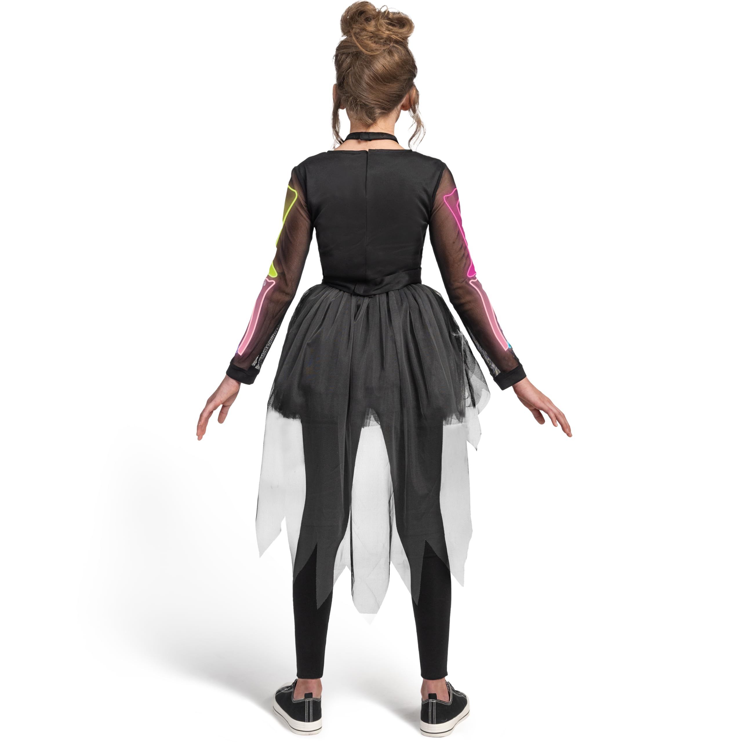Disfraz de esqueleto de Halloween para niñas, vestido de tutú de esqueleto fantasmal para niñas, disfraz de Halloween, Con color 6