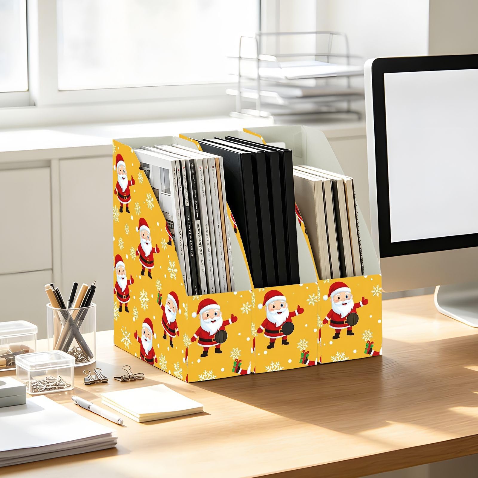 Porte-revues en polypropylène résistant à l'eau Motif flocon de neige Jaune