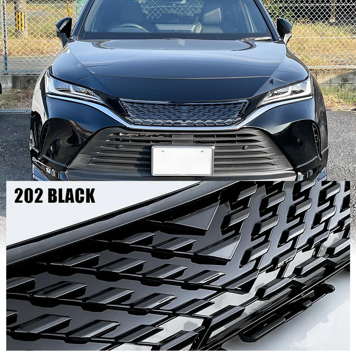 ハリアー80系プレシャスブラックパールエンブレムレスグリル Amazon | [ネクサスジャパン] フロントグリル プレシャスブラック