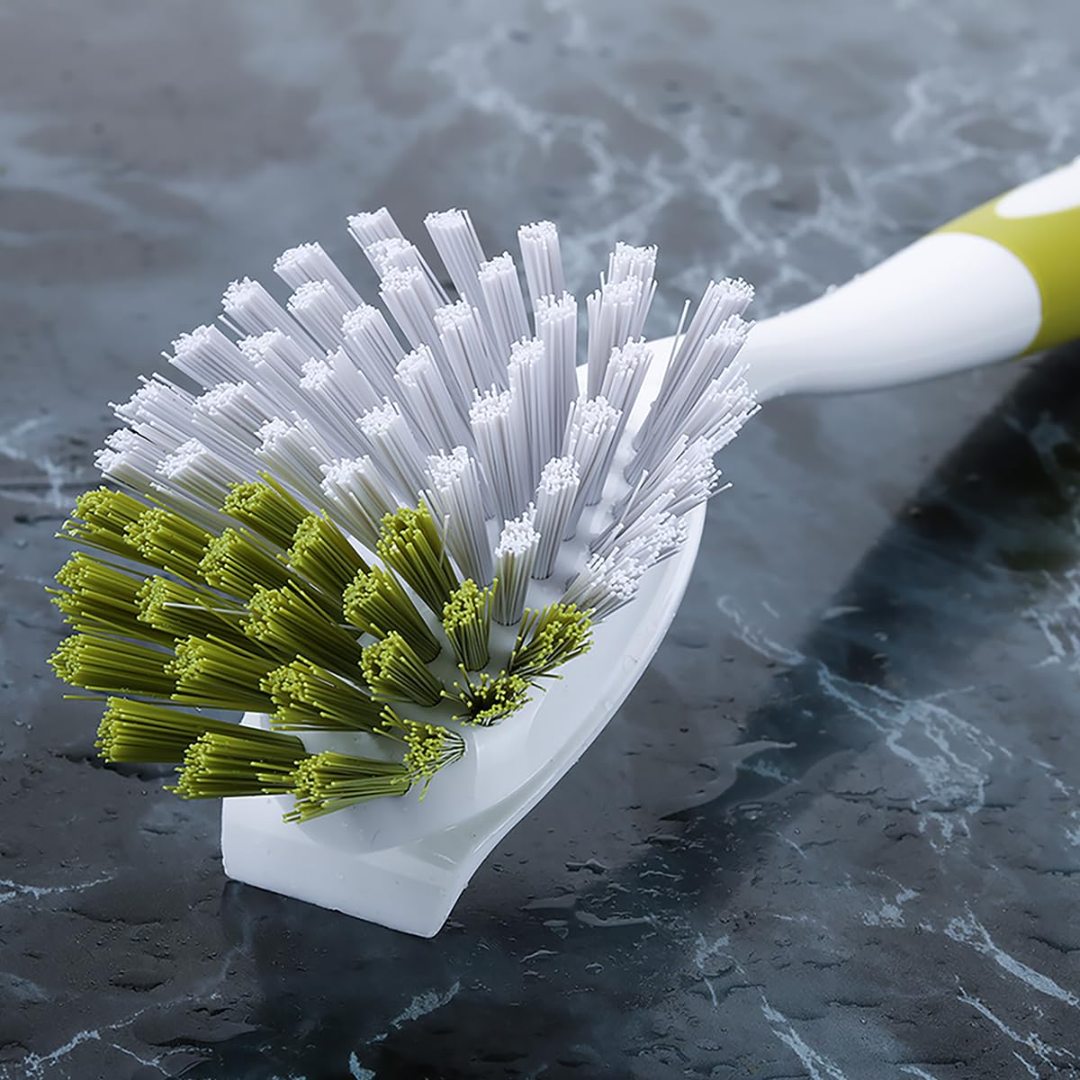 Spazzola per la Pulizia della pentola per lavello da Cucina con setole rigide, Giallo-Verde, 3 Pezzi