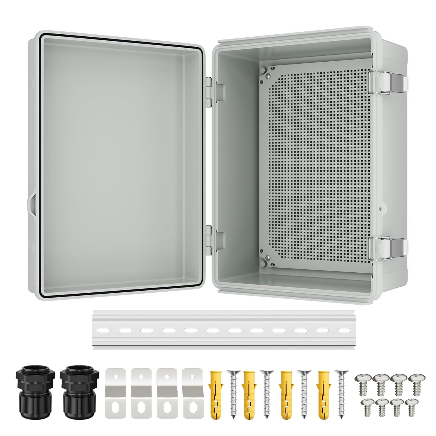 Joinfworld Verteilerkasten Außen Wasserdicht,Schaltschrank (42x28.2x18.5cm) | IP65 Verteilerkasten aufputz,Kunststoffmaterial,Geeignet für Verschiedene Outdoor-Szenarien wie Schiffe und Starlink