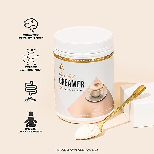 Miniatura 3 de LevelUp con C8 MCT proteína de colágeno crema de café para dieta cetogénica suplemento de cetosis sabor original sin azúcar 19 onzas