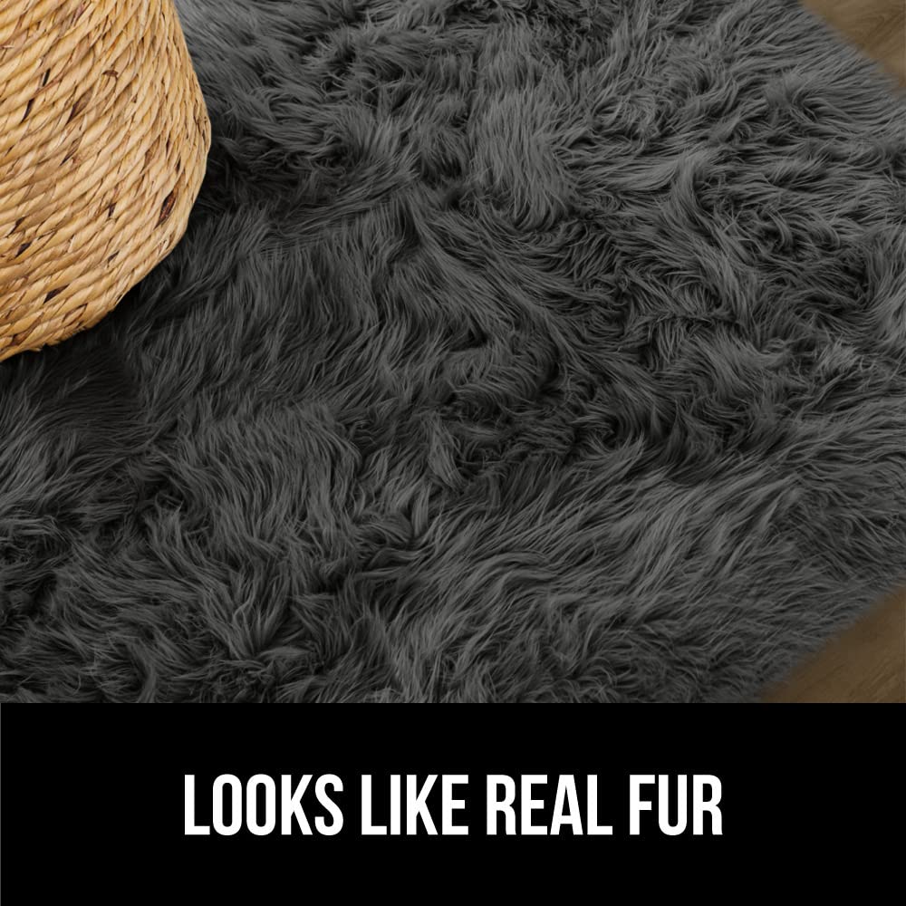 Gorilla Grip Fluffy Faux Fur Rug, 5x7, Machine Washable Soft Furry Area