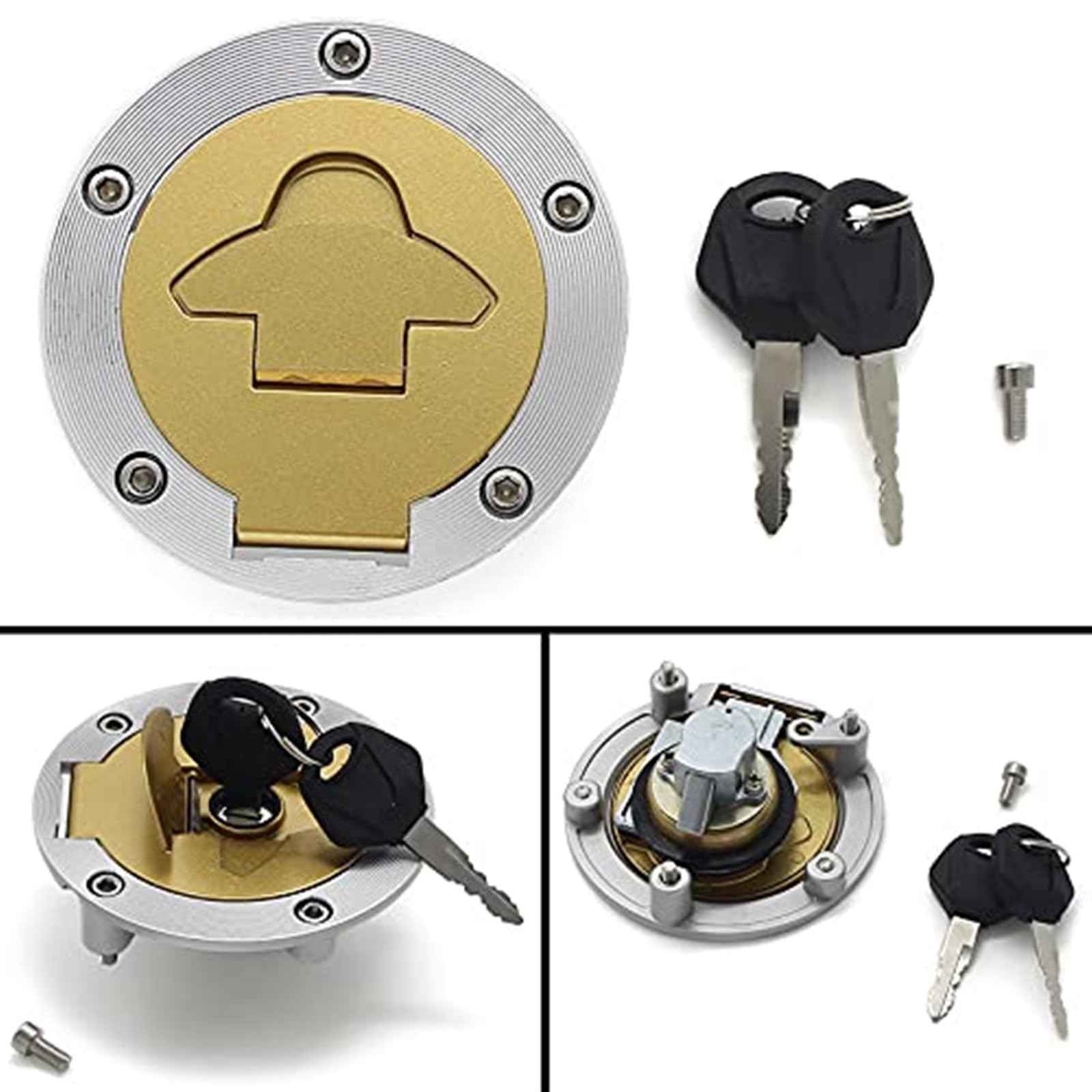 Wivplex Tapa de tanque de combustible for motocicleta, for 1098 1098 1198S 848 ST4 ST4S S ST3 EVO, for Monster, 750 con tapas de llave, piezas de interruptor de válvula de 12V Válvula de cierre de com
