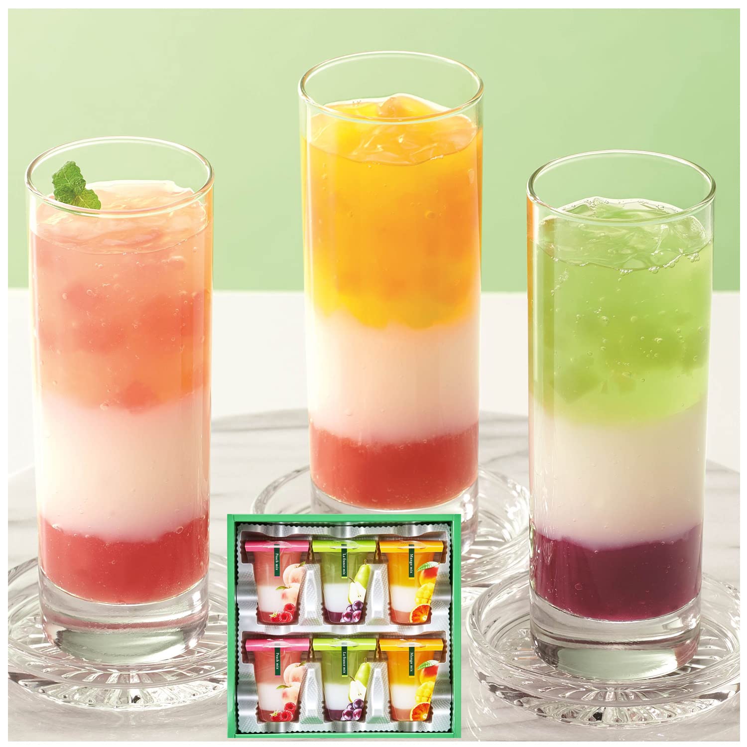 お菓子 ギフト 洋菓子 詰め合わせ スイーツ デザート 【 3層デザート ジュレ パフェ 】 フルーツ わらび餅 贅沢 ご褒美 贈り物 お祝い 贈答 卒業 新生活 引っ越し 自宅用 ～ 3種類 6個入り ～