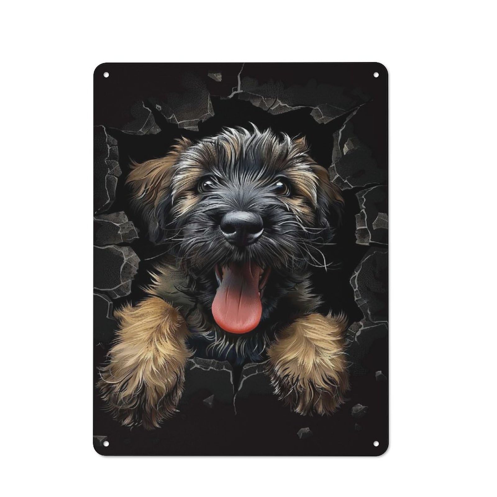 Briard Farmhouse Metal Sign 40x30cm, Rustic Country Wall Plaque for Farmhouse Kitchen, Pantry Or Dining Area