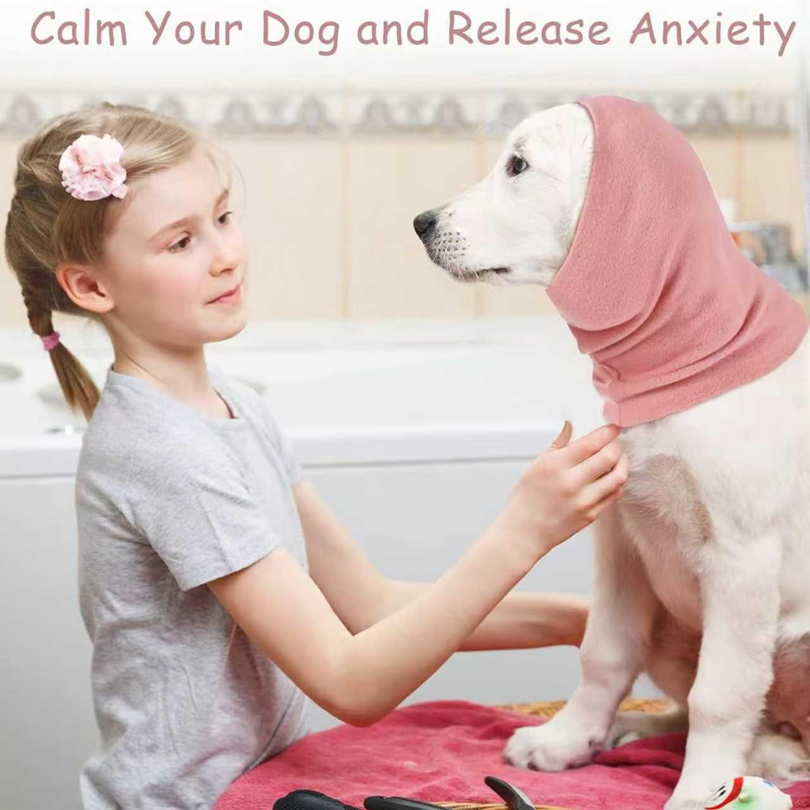 Widenlise Dog Ear Protection Cover, Dog Ear Cover for Anxiety Relief Adjustable Cat Ear Scarf, Dogs Ear Defenders - Image 2