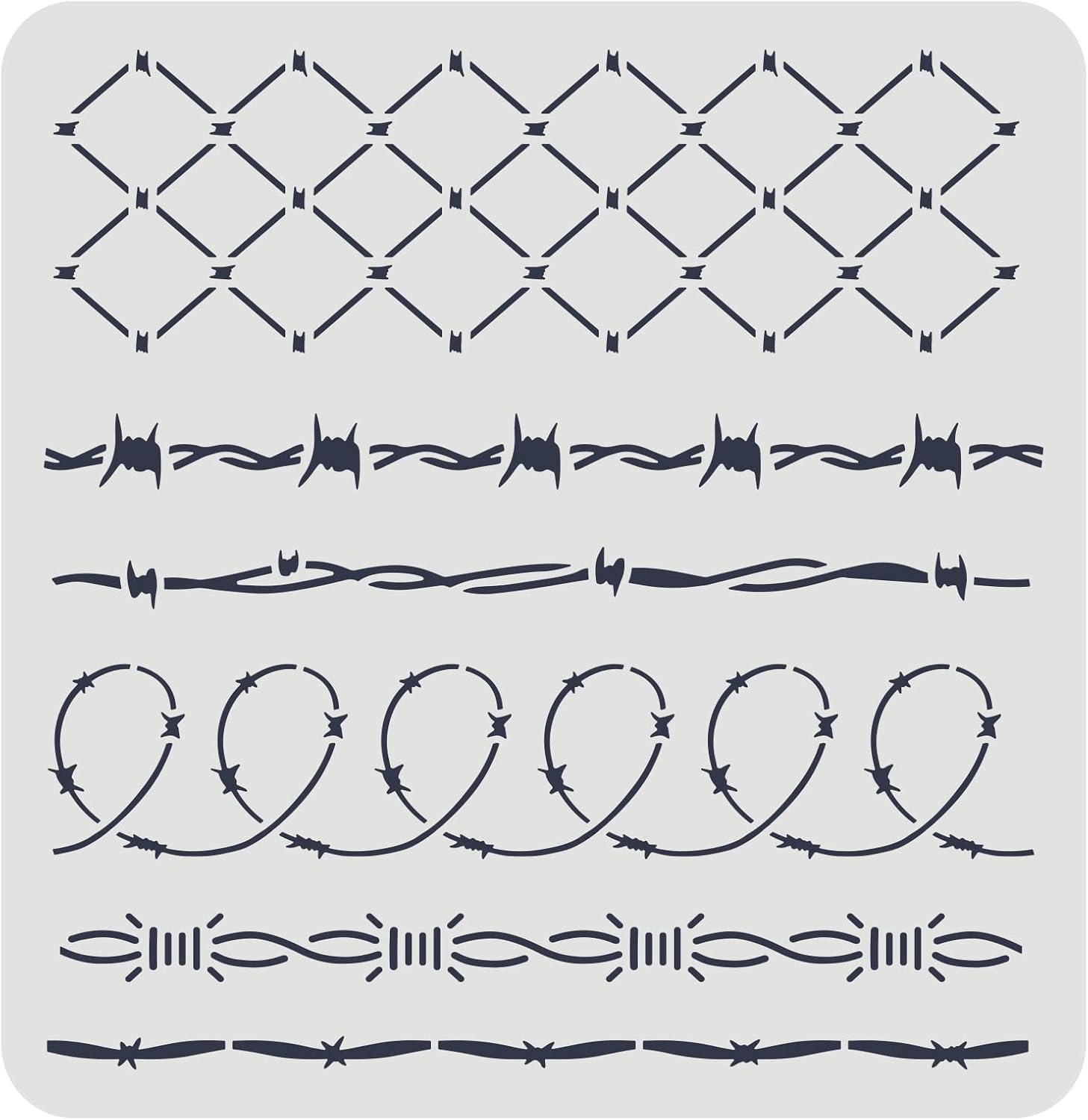 FINGERINSPIRE Barbed Wire DIY Stencils Wall Painting Stencil 30x30cm 6
