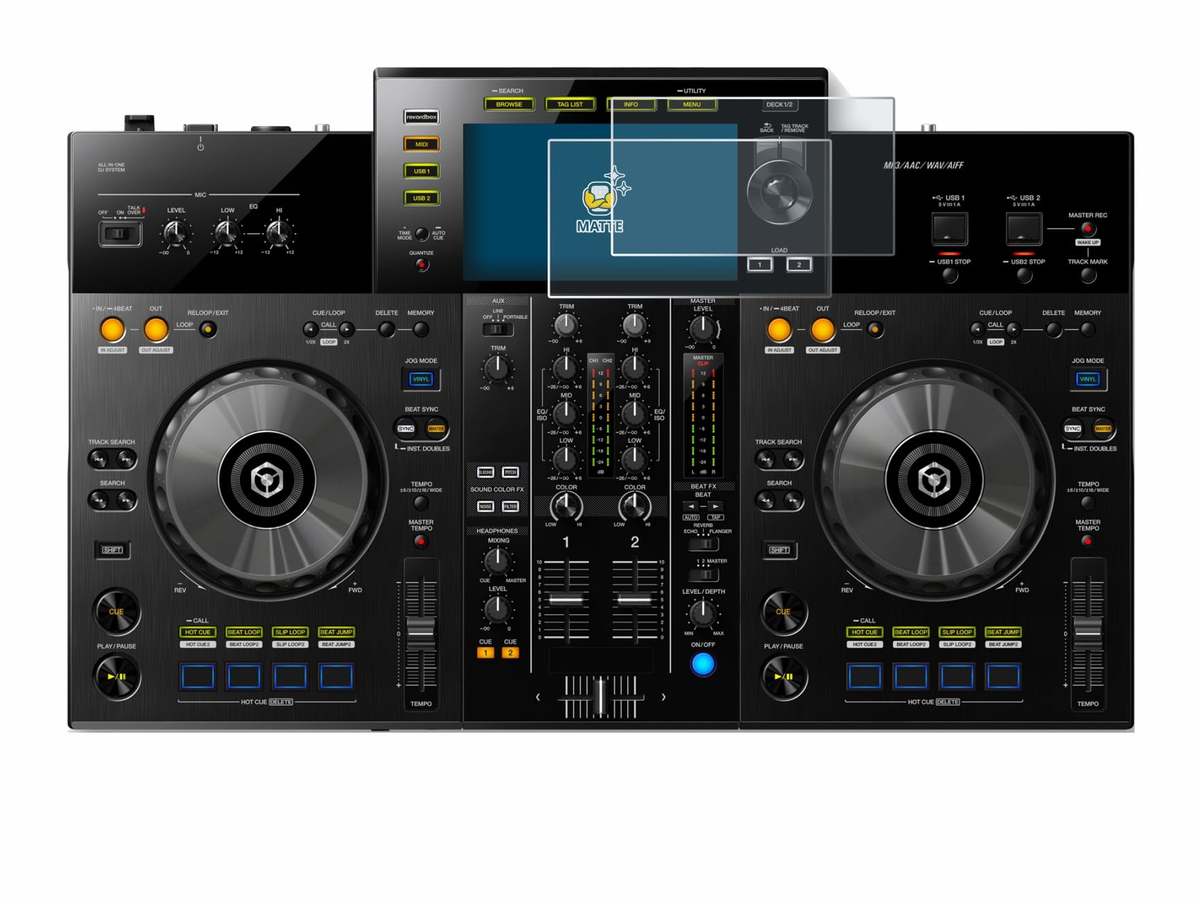 BROTECT 2 Stuks Antireflecterende Beschermfolie voor Pioneer XDJ-RX3 Anti-Glare Screen Protector, Mat, Ontspiegelend