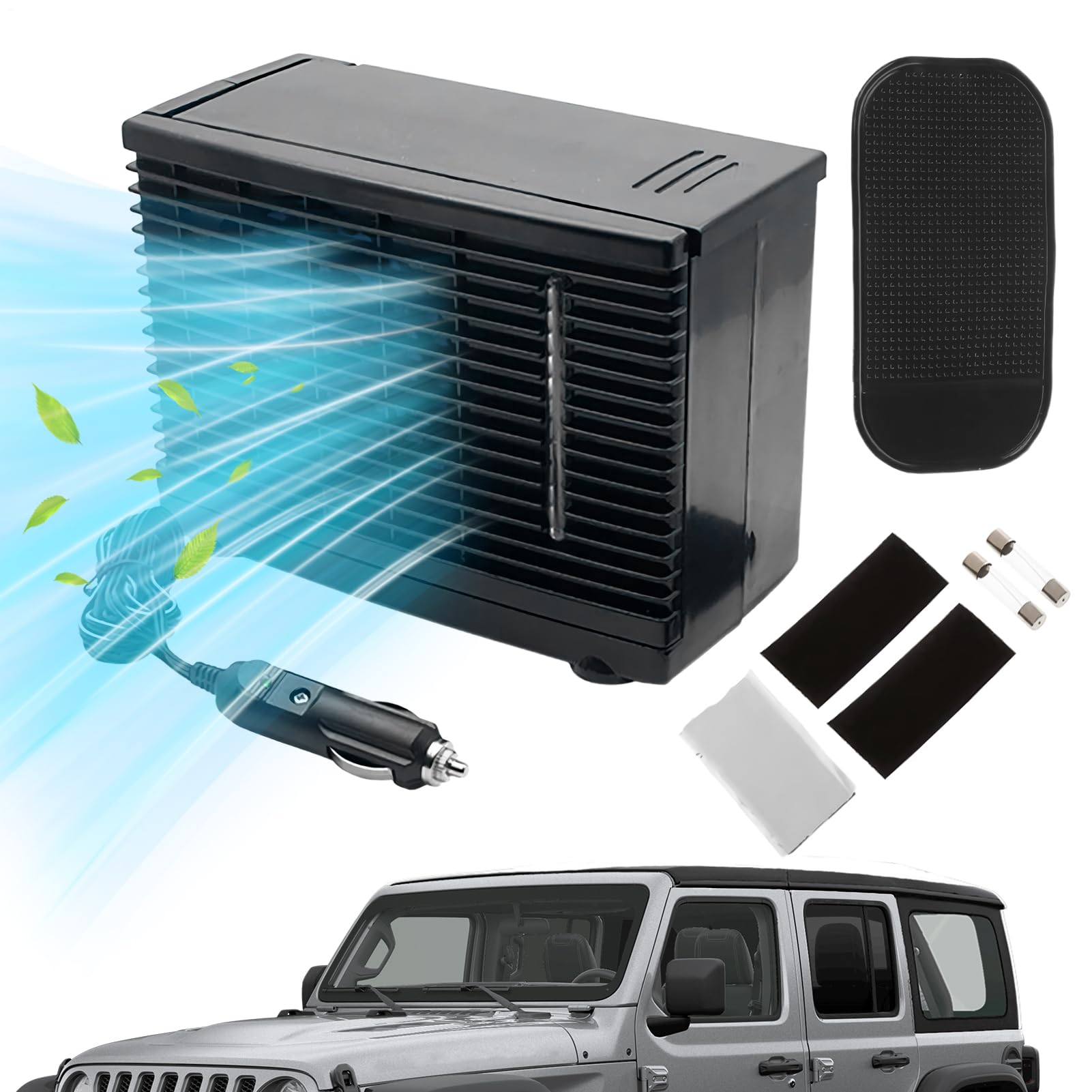 Przenośny klimatyzator samochodowy 12 V Zbiornik Wody Parownik | Mobilny klimatyzator do chłodzenia samochodu Przenośny, na klej, do sypialni, kampera, namiotu, na kemping,