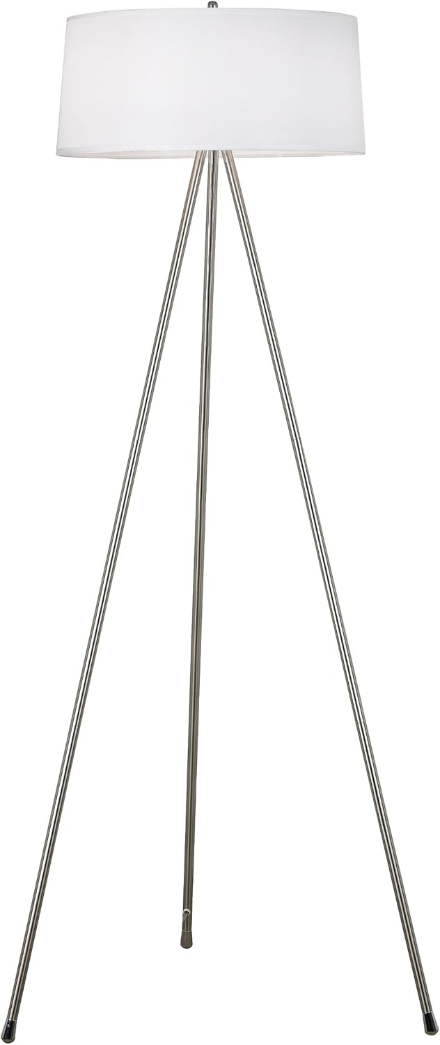 Kenroy Home 20331BS Stilts Floor Lamp, Brushed Steel with Chrome