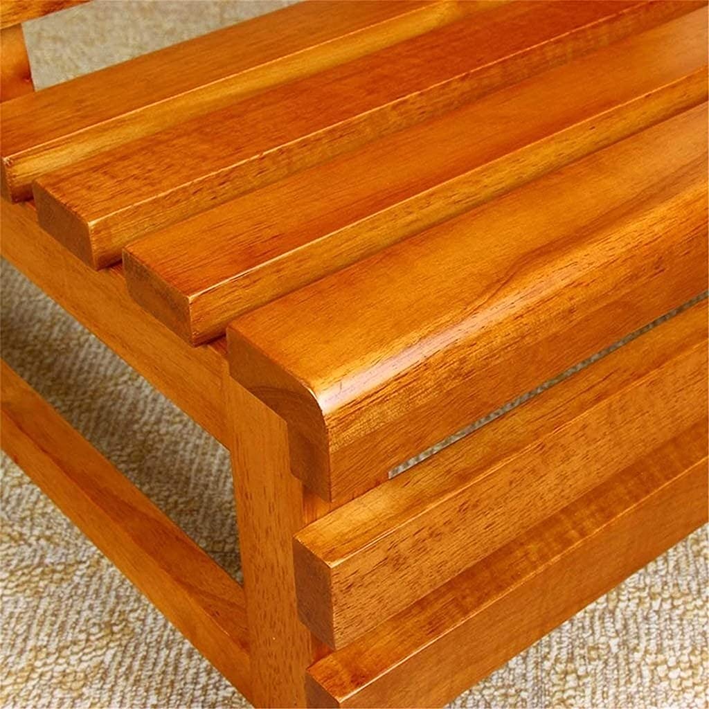 Taburete plegable de madera con 2 escalones de escalera para uso en interiores, portátil, antideslizante y resistente, para cambiar zapatos de bañera y almacenamiento, pedal ampliado para una escalada