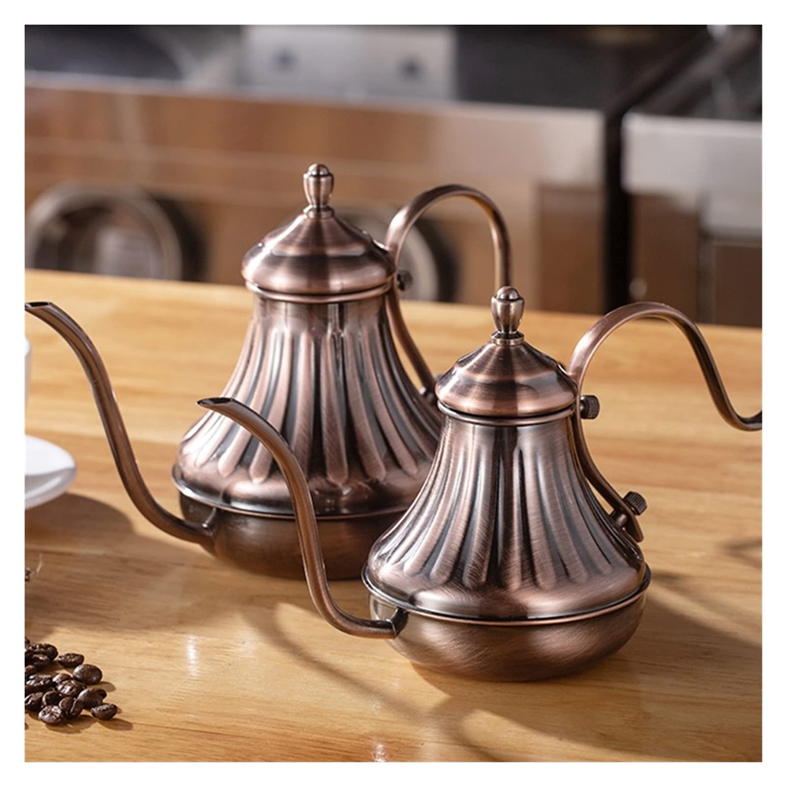 Cafetera Cafetera Cafetera Fina Boca Cabeza Café Café Caballera Larga Poder Sobre Coffee Kettle Bronce 304 Acero inoxidable Bricolaje Coffe Maker Tetera Francesa Prensa Acero Inoxidable cafetera