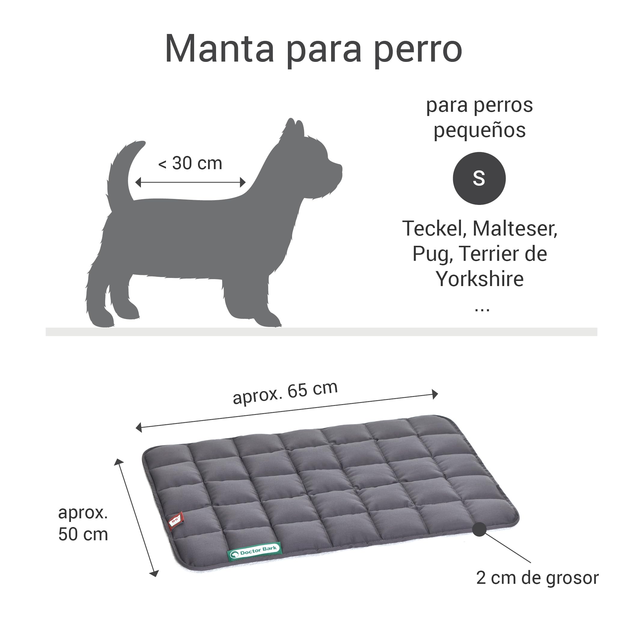 Doctor Bark Manta de Perros, Robusto, Lavable a 95 ° C - Disponible en Diferentes tamaños y Colores