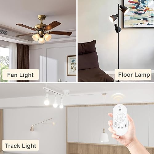 Miniatura 9 de ORALUCE Bombillas LED de control remoto equivalente a 60 W, bombillas regulables de 2700-6500 K, base E26, bombilla inteligente Bluetooth A19 para