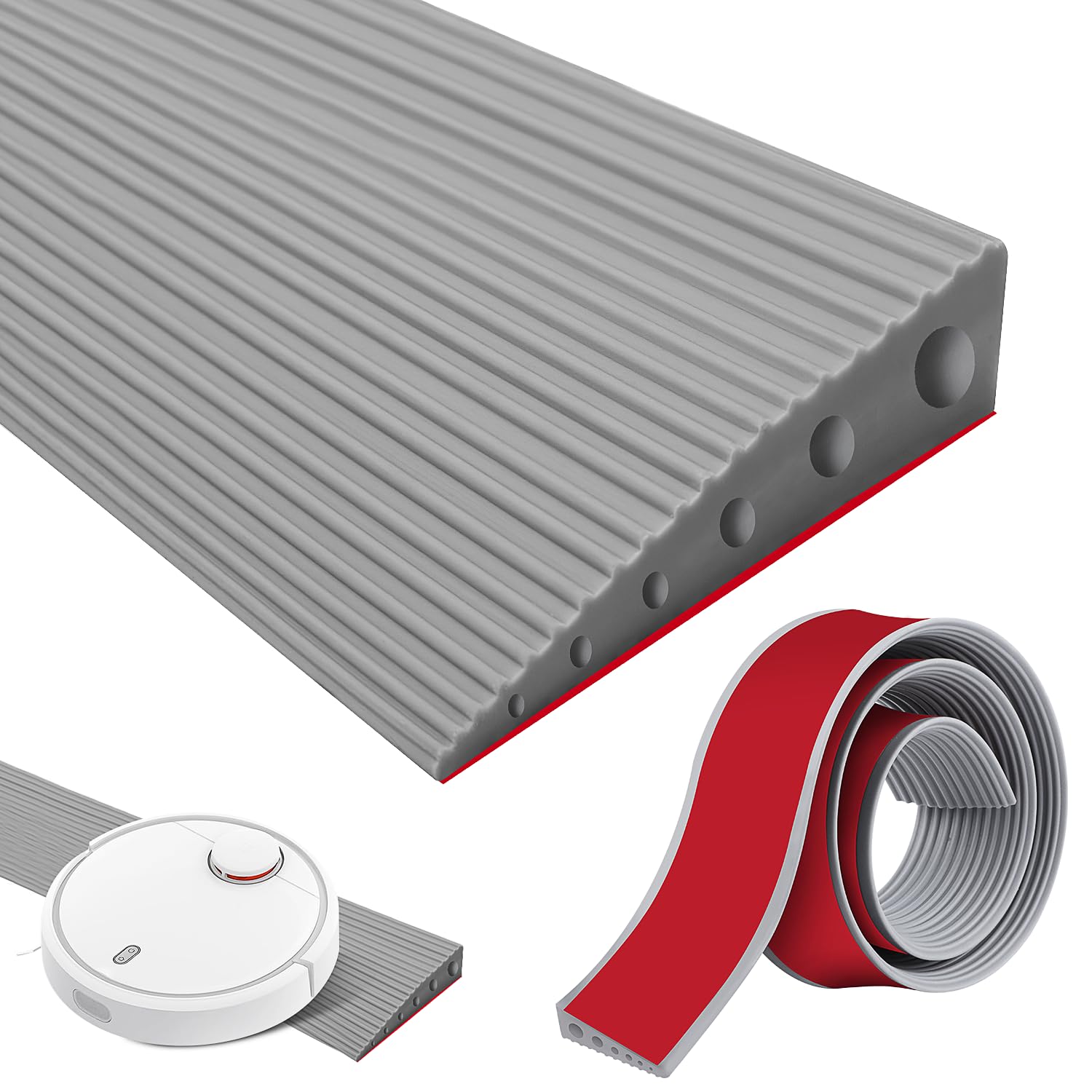 Rampa per Soglia in Gomma Soglia di Dislivello Pavimento Rampa per Scalino Antiscivolo in pvc Profilo di Transizione Pavimento Autocollante per Porte e Bagno Sedia a Rotelle Passeggini Scooter