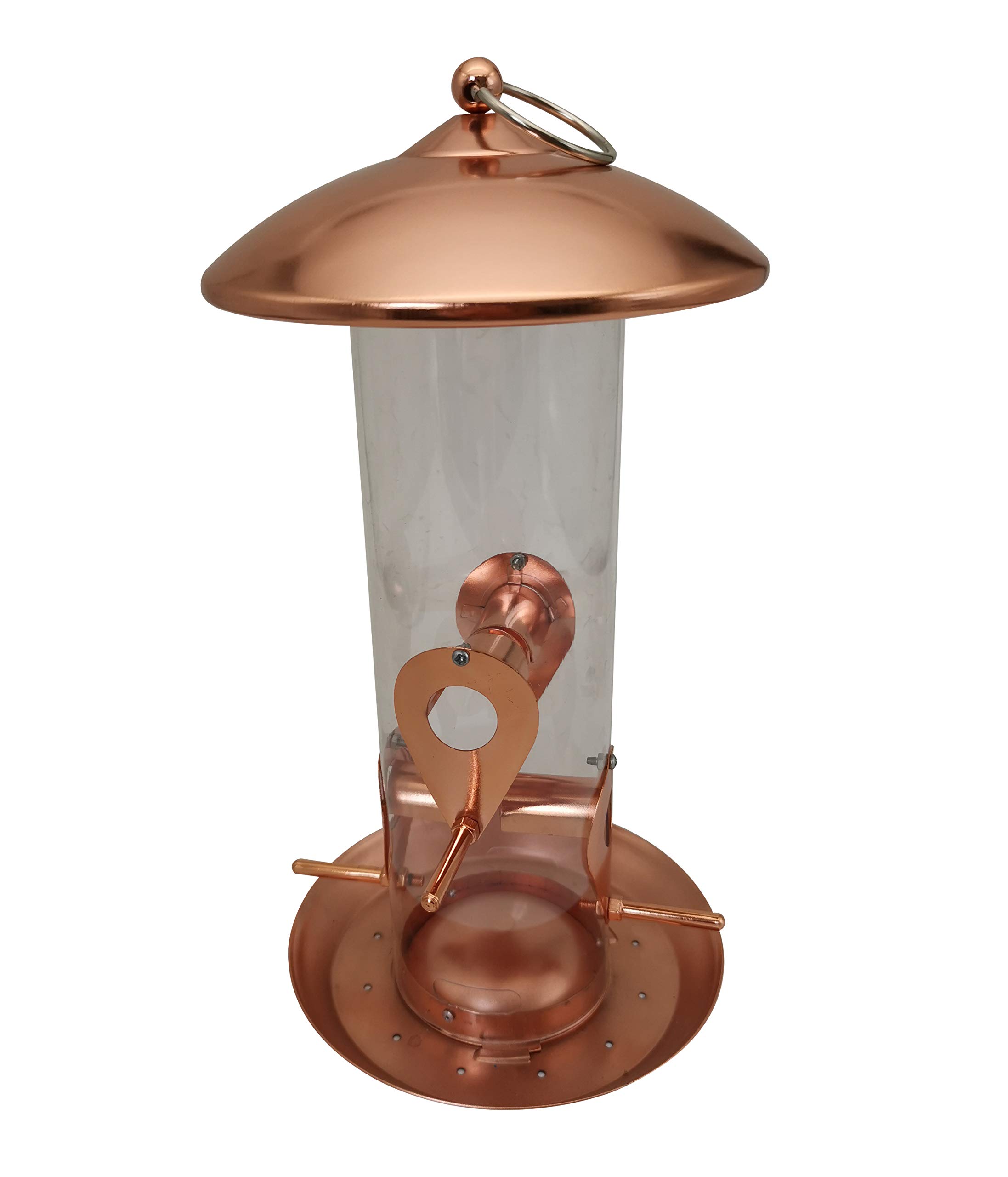Dehner 6735765 Natura kolumna dla dzikich ptaków manon, Ø 16 cm, wysokość 30 cm, metal/tworzywo sztuczne, miedź