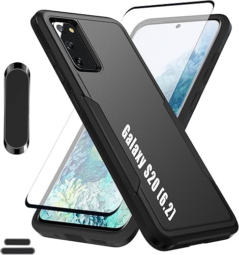 Funda híbrida de doble capa para Galaxy S20 de 6.2 pulgadas, resistente a los golpes, resistente a los golpes, con 1 soporte magnético para