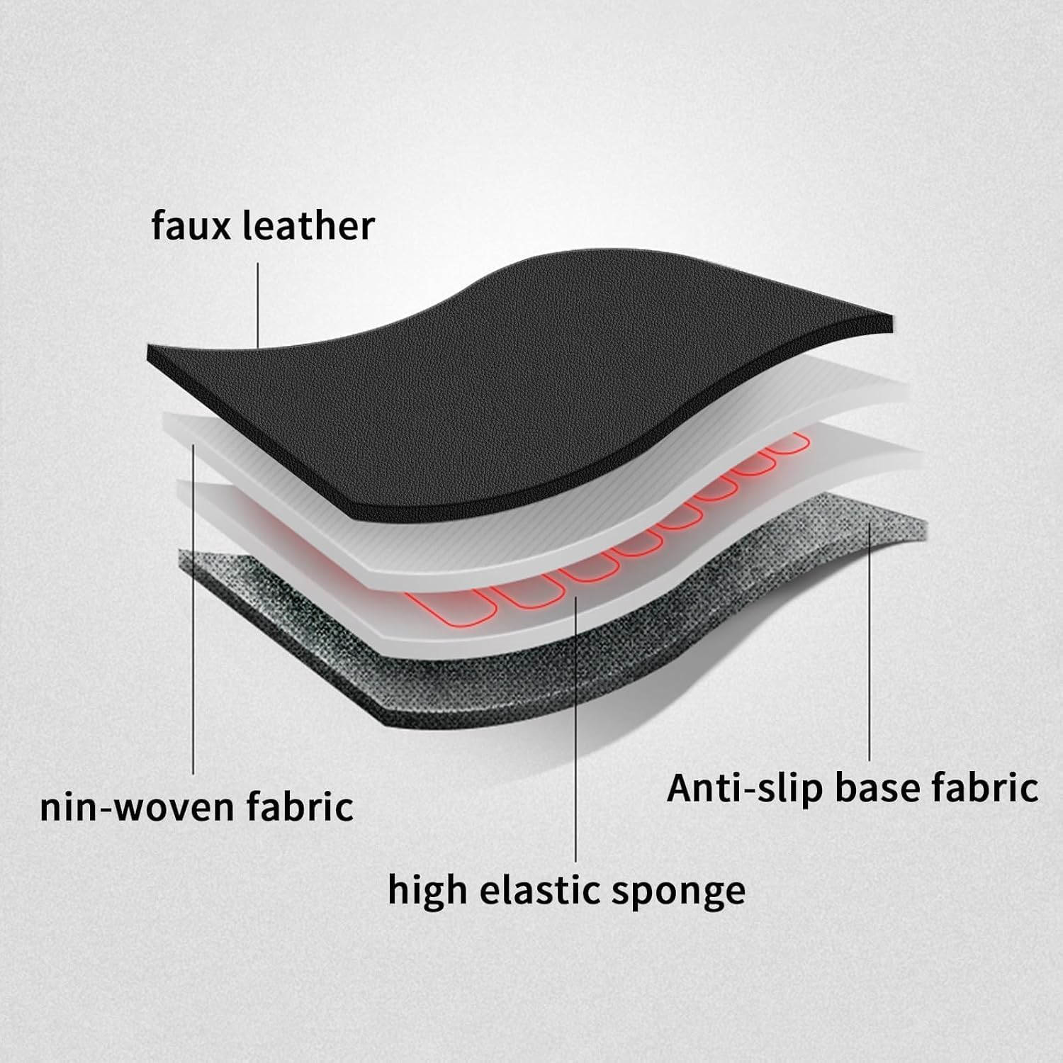 AOMSAZTO Front Seat Covers for Toyota Tacoma 1995-2000 60/40 High Front Bench Custom Fit Full Set Faux Leather Black