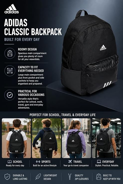 adidas Classic Backpack, Black