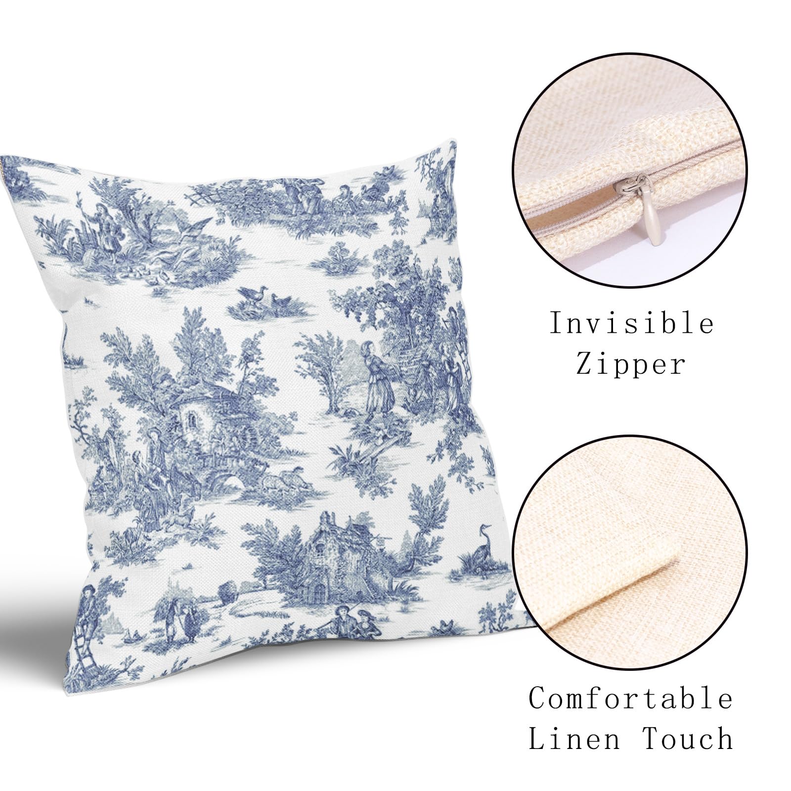 Office Chair Pillow French Country Pillow Covers 20x20 Inch Set Of 2 Blue  And White Housse De Coussin 20x20, image size:1600x1600