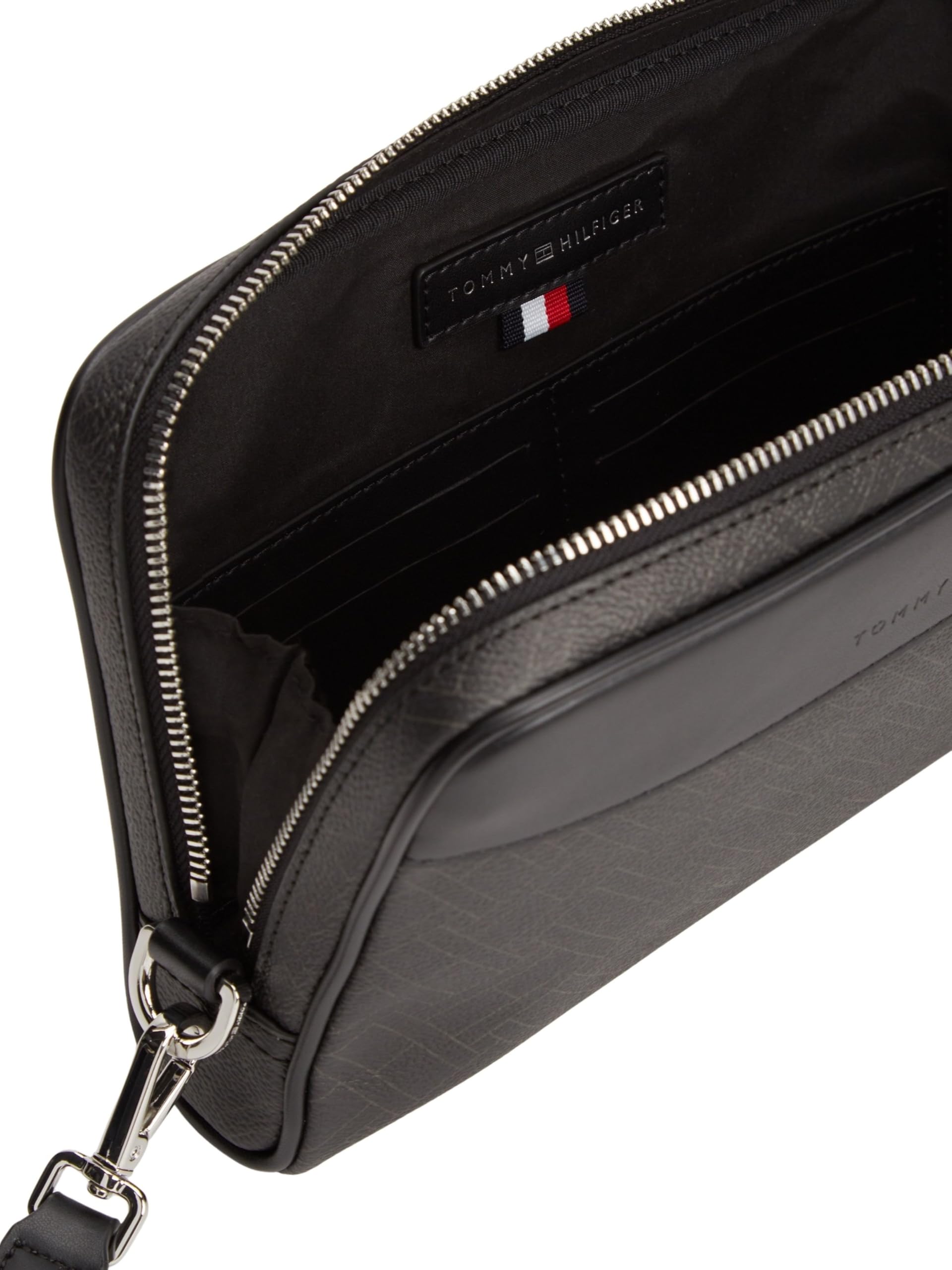 Tommy Hilfiger Bolsa con monograma de la bandera Th AM0AM14146 para hombre, otros accesorios pequeños, negro (negro), talla única