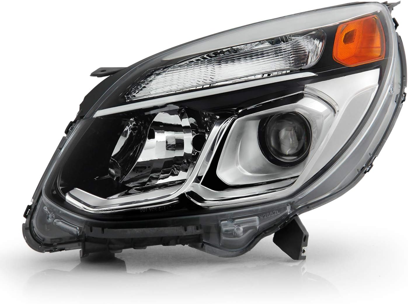 AKKON - Fits 2016-2017 Chevy Equinox SUV [Halogen Type] Projector Chrome Headlight Driver Left Side LH Headlamp Replacement
