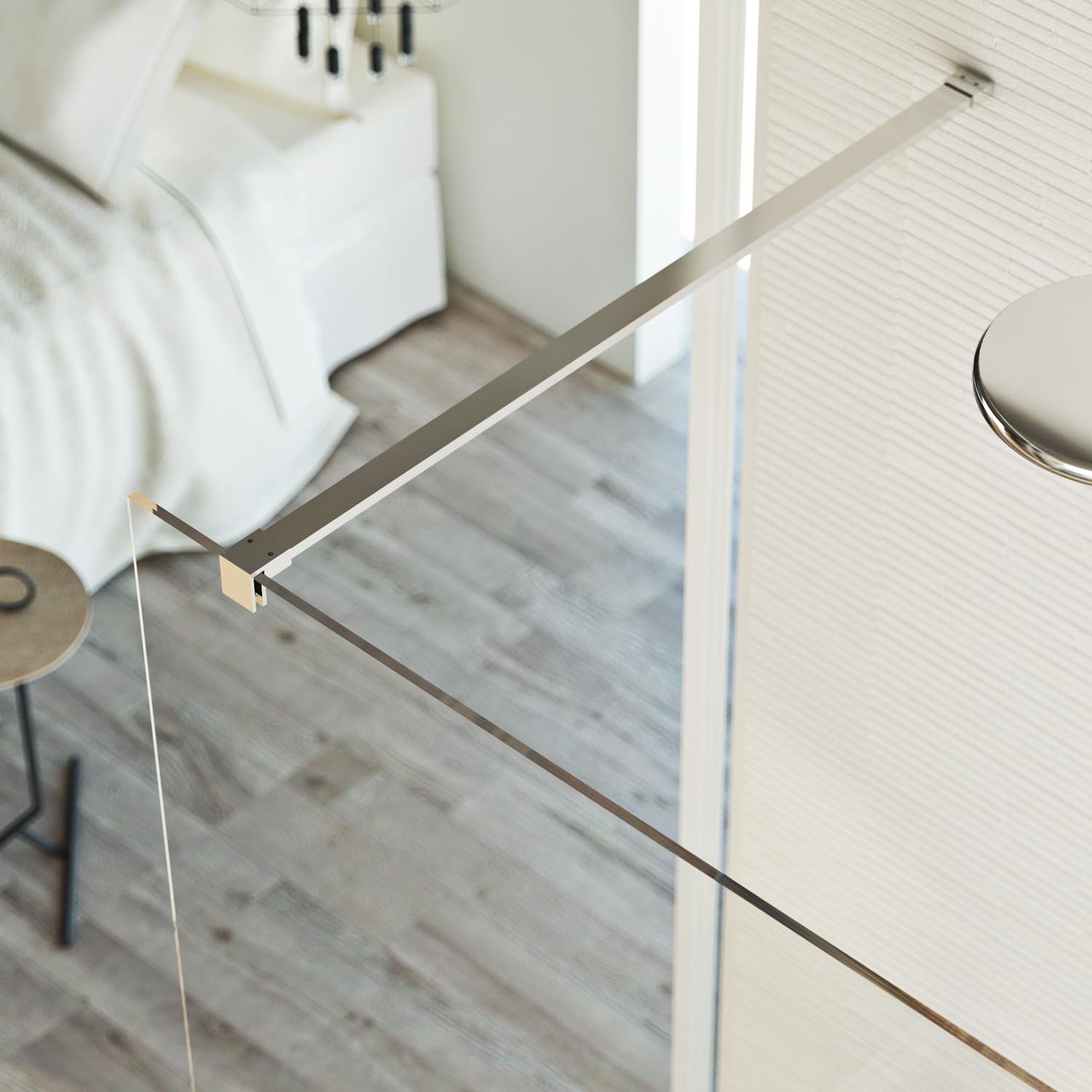 Parete doccia 140 CM in vetro trasparente 8mm mod. Walk in Lato H198