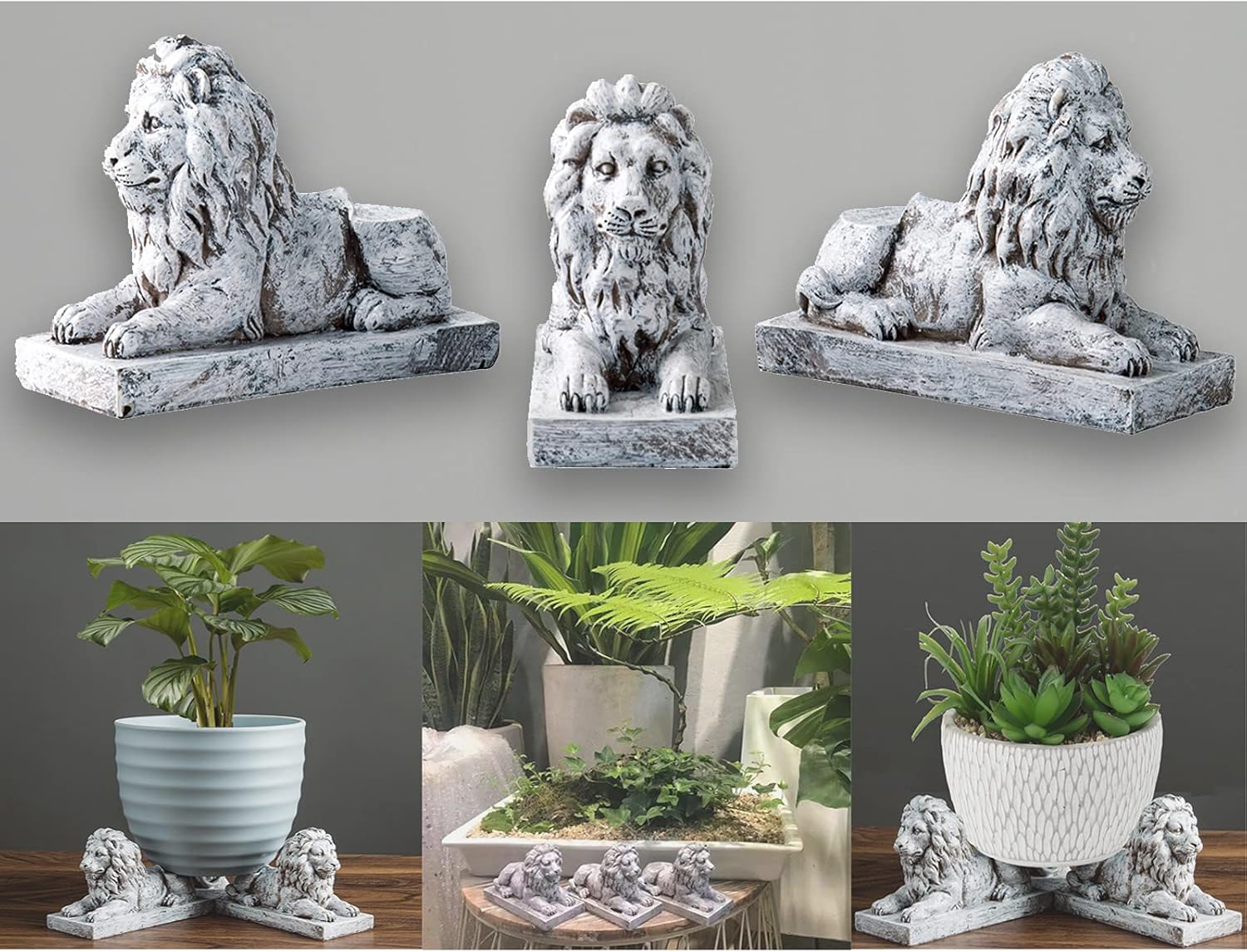 dgudgu Pot Feet for Outdoor Planters Planter Risers for Pots Indoor Lion Shaped