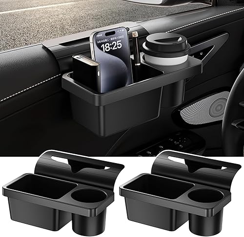 Organizador de almacenamiento de ventana de automóvil, soporte para tazas de agua de 2.7 pulgadas para puerta lateral del automóvil, organizador