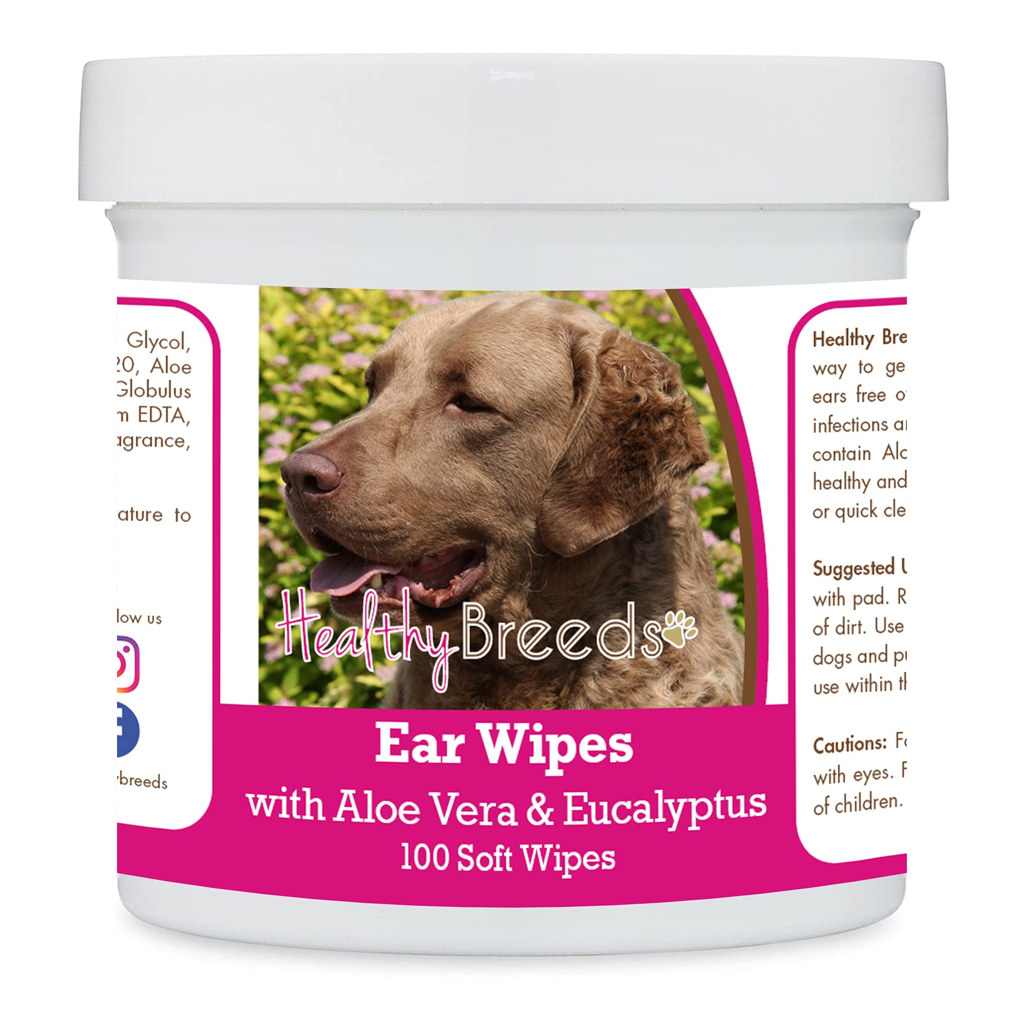 Healthy Breeds Chesapeake Bay Retriever Ear Cleaning Wipes with Aloe &amp; Eucalyptus for Dogs 100 Count