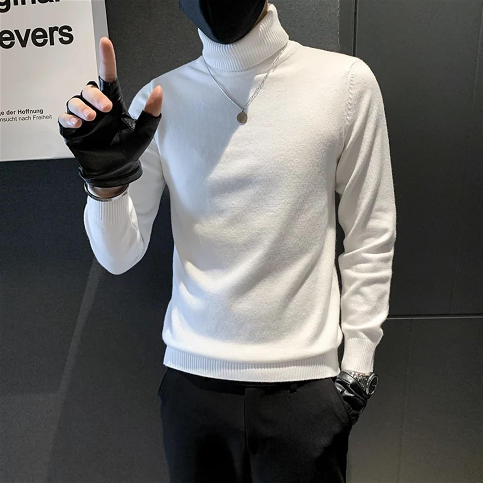 Męski sweter z golfem Jesień Zima Męski Sweter Z Rollneck Ciepły Sweter Z Dzianiny Utrzymuje Ciepło Męski Sweter Odzież S-3XL