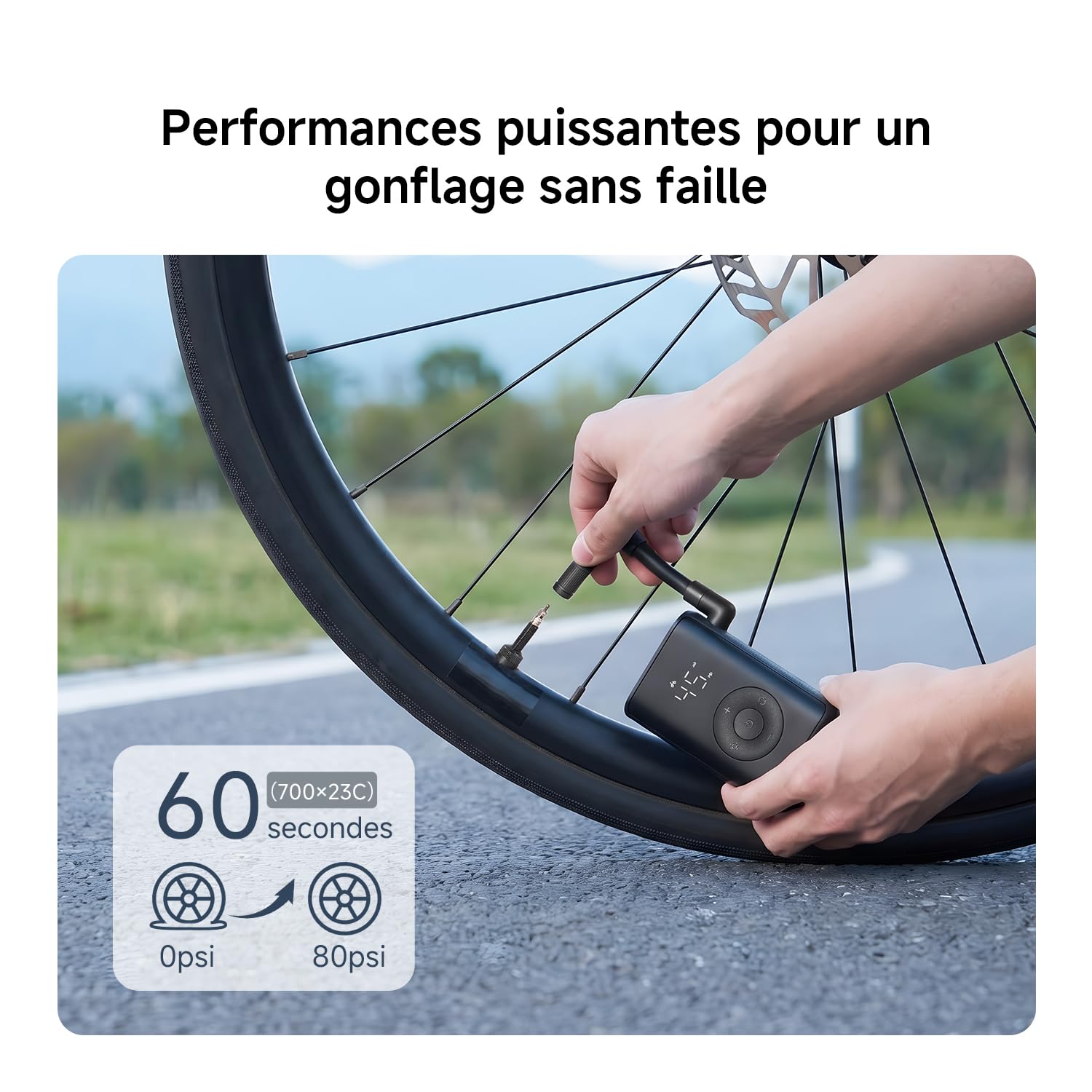 Xiaomi Mijia Compact Portable Electric Air Compressor gonfleur electrique | 6*3.8*9.3cm compresseur à air portatif, 150PSI, Écran digital, éclairage, SOS, ±1psi Détection de pression, accessoire moto