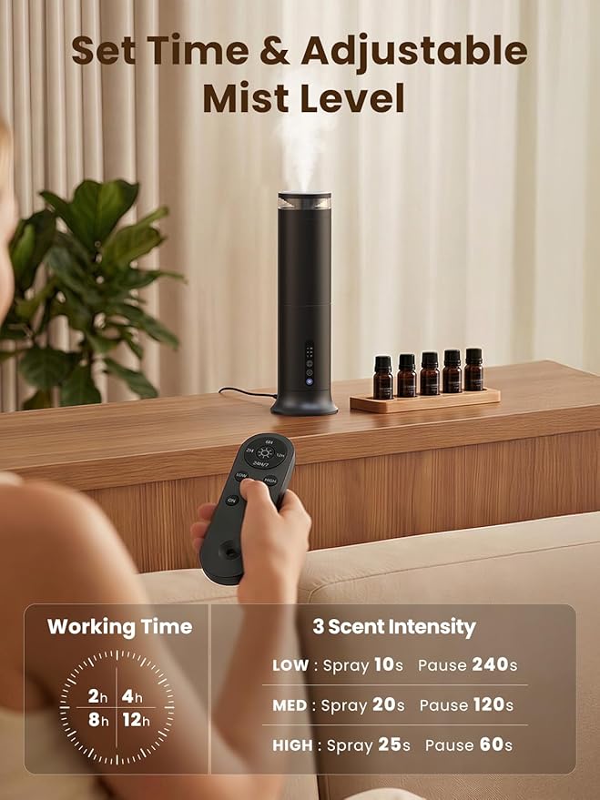 Difusor sin Agua XEITIN con 5 Aceites Esenciales, Control Remoto, 2000 Sq.ft miniatura 6
