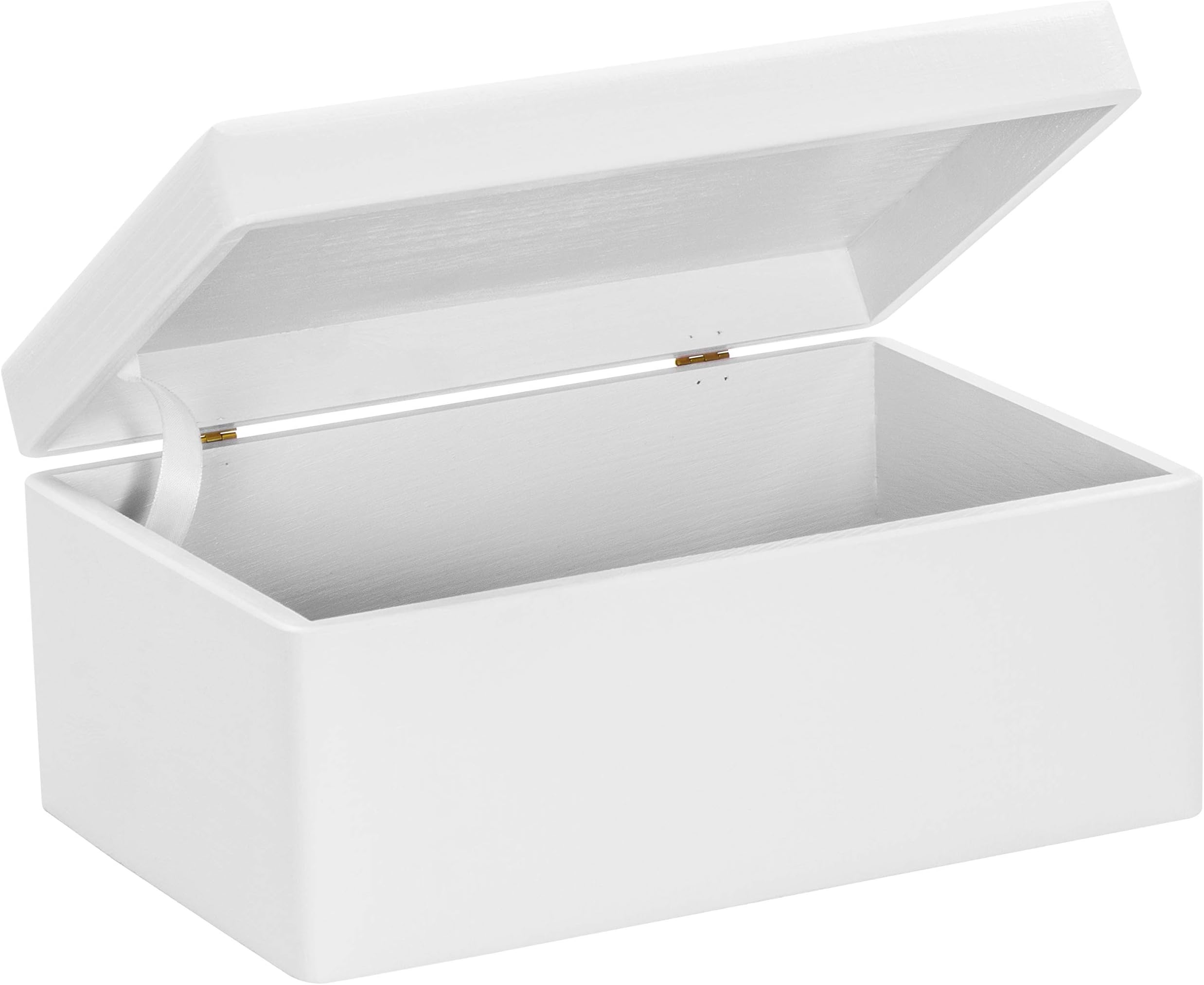 Universal wooden box with lid for storage - pine white lacquered - approx. 30 x 20 x 14 cm - FSC certified - Grinscard