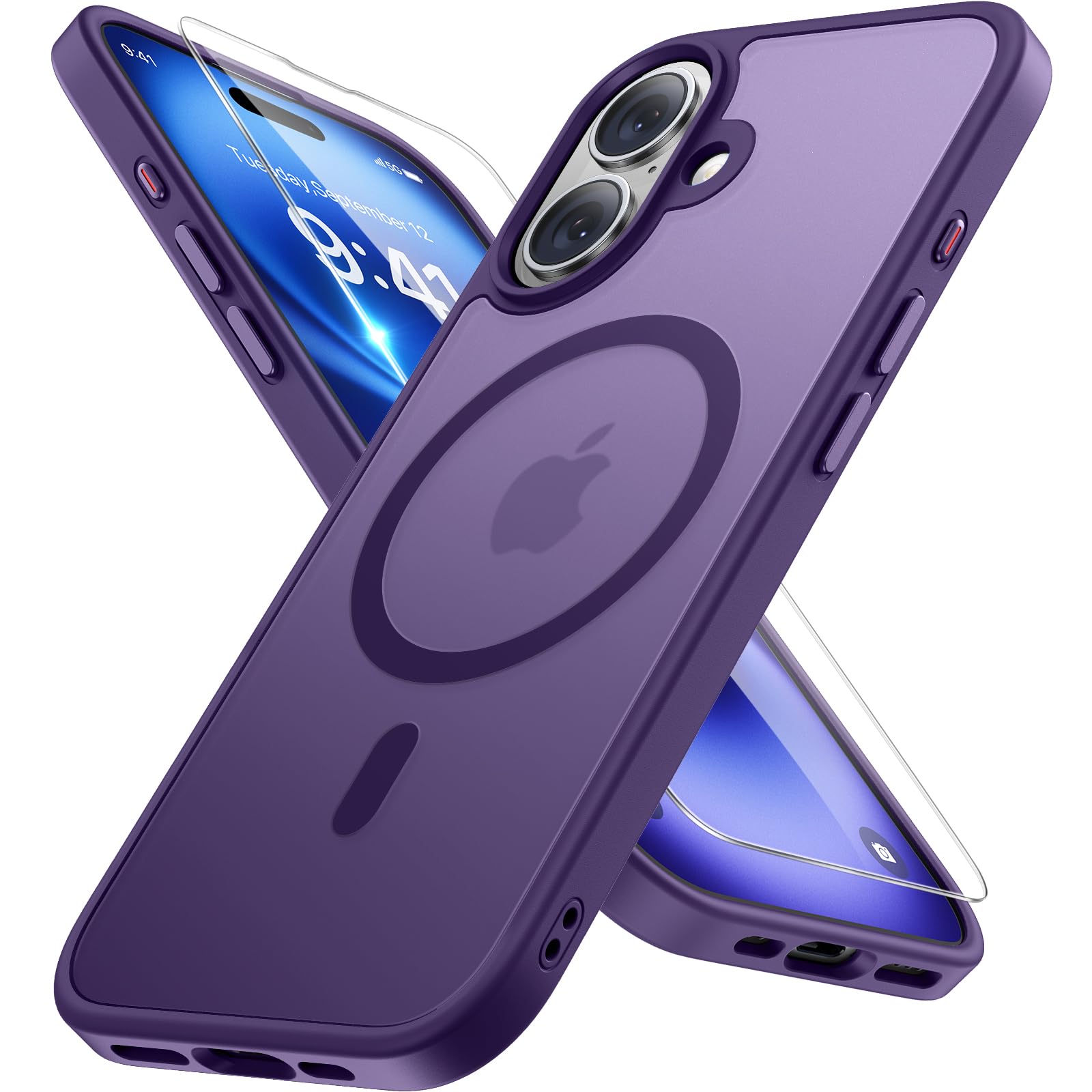 Miracase Magnetisch für iPhone All Series Hülle mit Magsafe [TOP Militärschutz & Magnetkraft] Stoßfest Kratzfest mit Samtiger Haptik Extrem Langlebig Handyhülle für iPhone