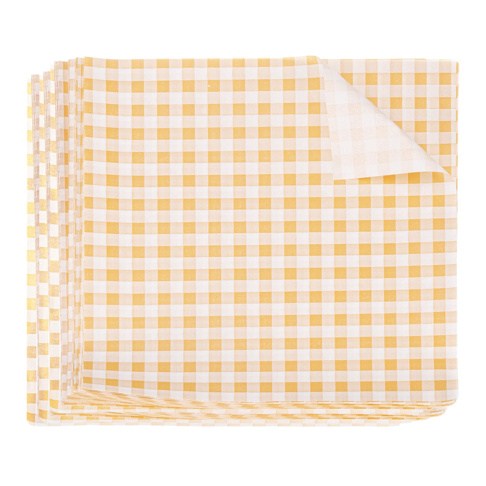 HARFINGTON 500 hojas cuadradas de papel encerado a cuadros de 7.1 x 7.1 pulgadas, papel de envoltura de alimentos secos que absorbe el aceite para sándwich, forros de papel para hornear, cesta de