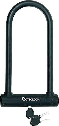 OTTOLOCK Sidekick XL - Cerradura en U de tamaño completo, antirrobo de bicicleta con llaves, revestimiento de silicona, accesorios para bicicleta,