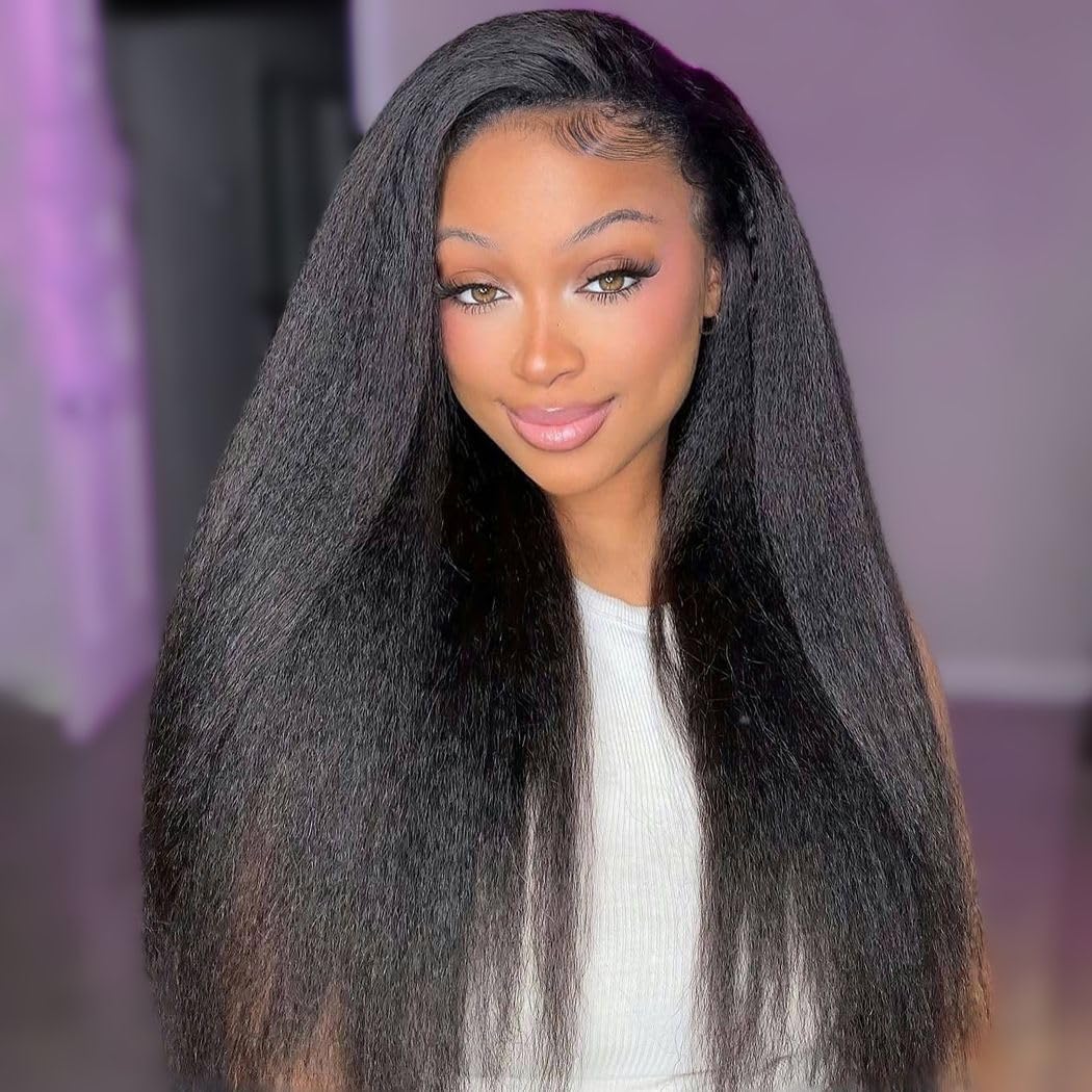 Kinky Straight Half Wig Human Hair 200% Density 3 In 1 Glueless Drawstring summervibes Kinky Curly Half Wig Human Hair 200% Density 3  main image 3
