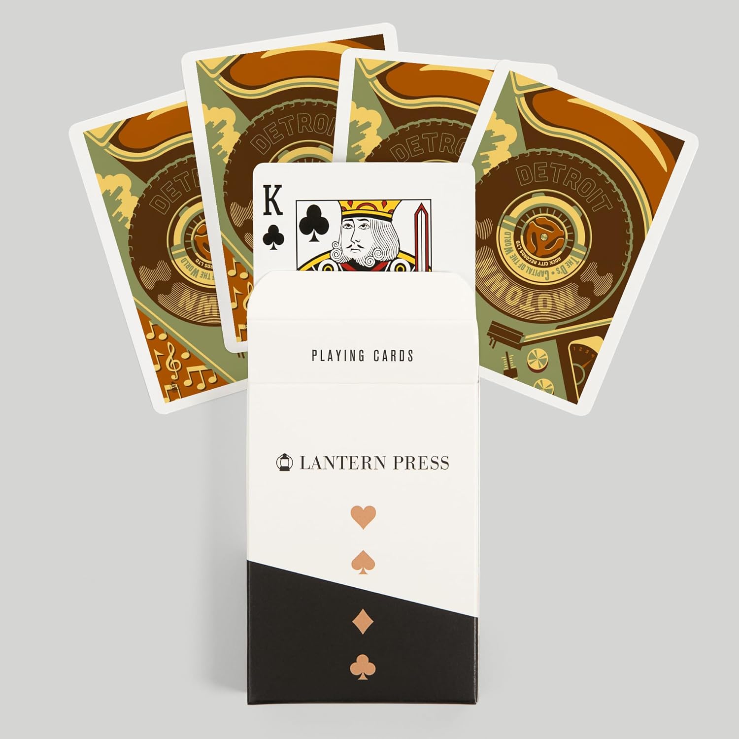 Lantern Press Detroit, Michigan, Motown and Motor City, 52 Playing Cards for Adults, Poker Size Card Deck