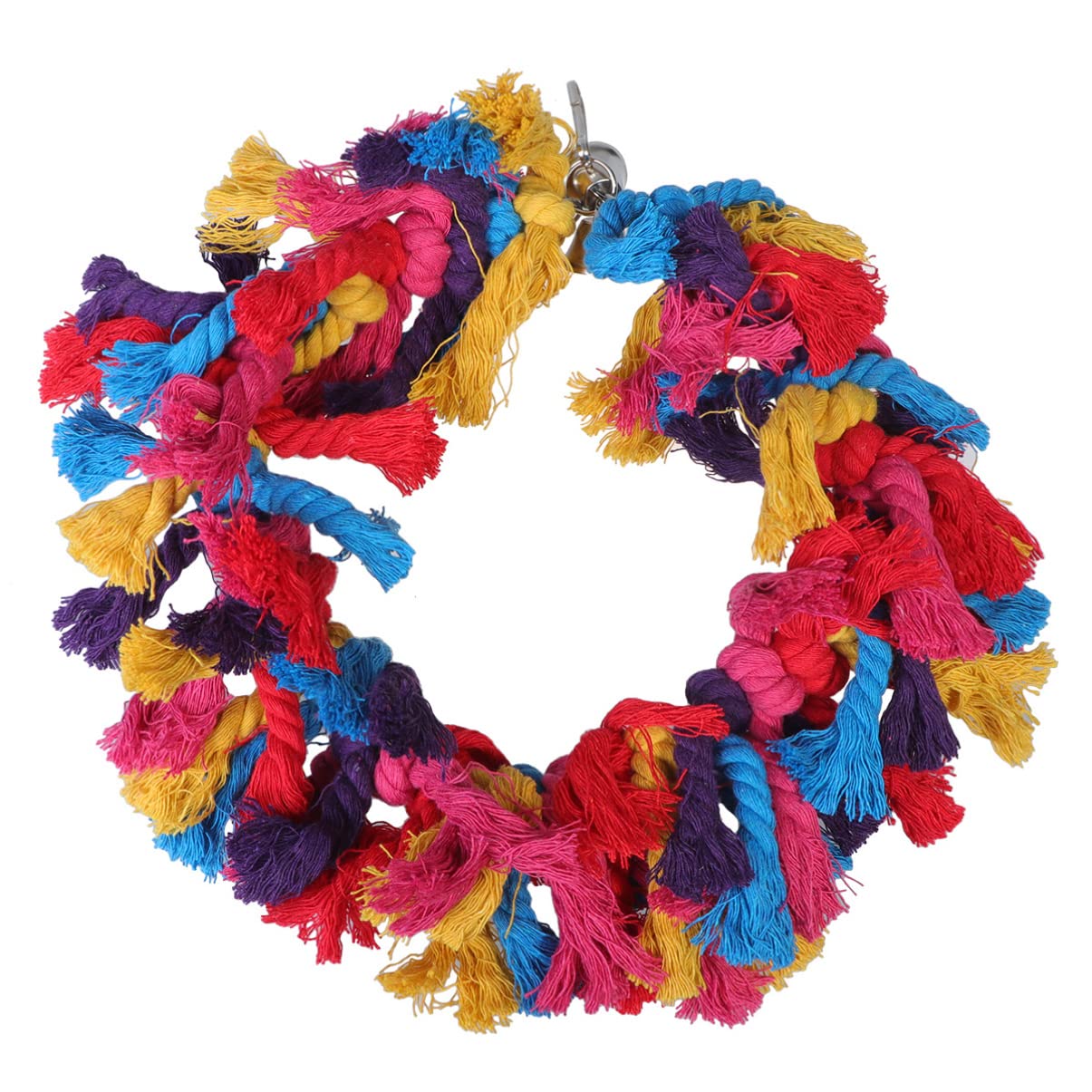 Happyyami Kreatives Vogelspielzeug Aus Baumwollseil Mit Integrierter Glocke Schwingendes -Spielzeug Für Papageien Nymphensittiche Und Andere Kleine Vögel Farben Zufällig