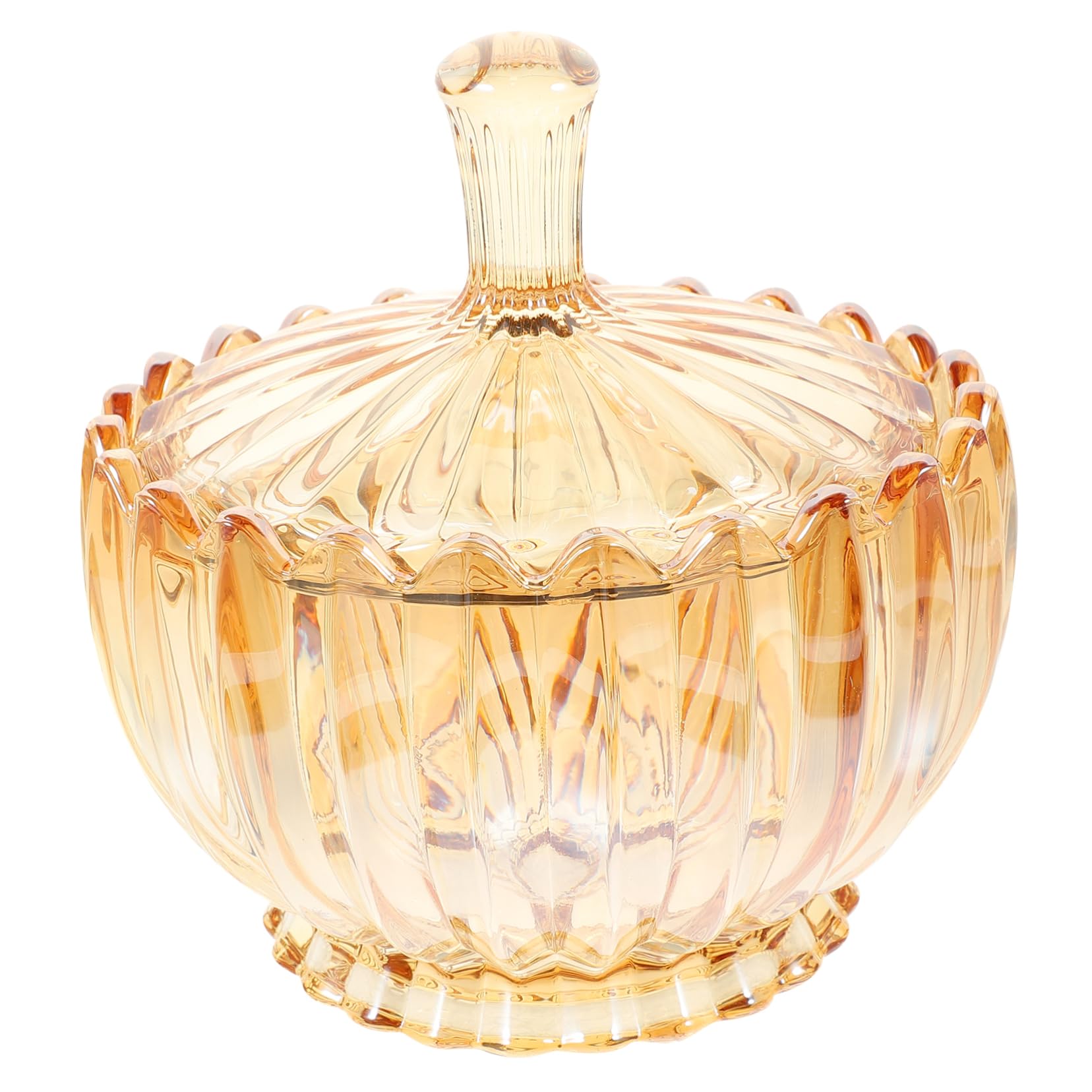 Embossed Glass Candy Jar Mit Deckel Eleganter Glasbehälter Für Schmuck Süßigkeiten Und Snacks Stilvolle Aufbewahrung Für Zuhause Amberfarbener Sicherer Glasbehälter Für