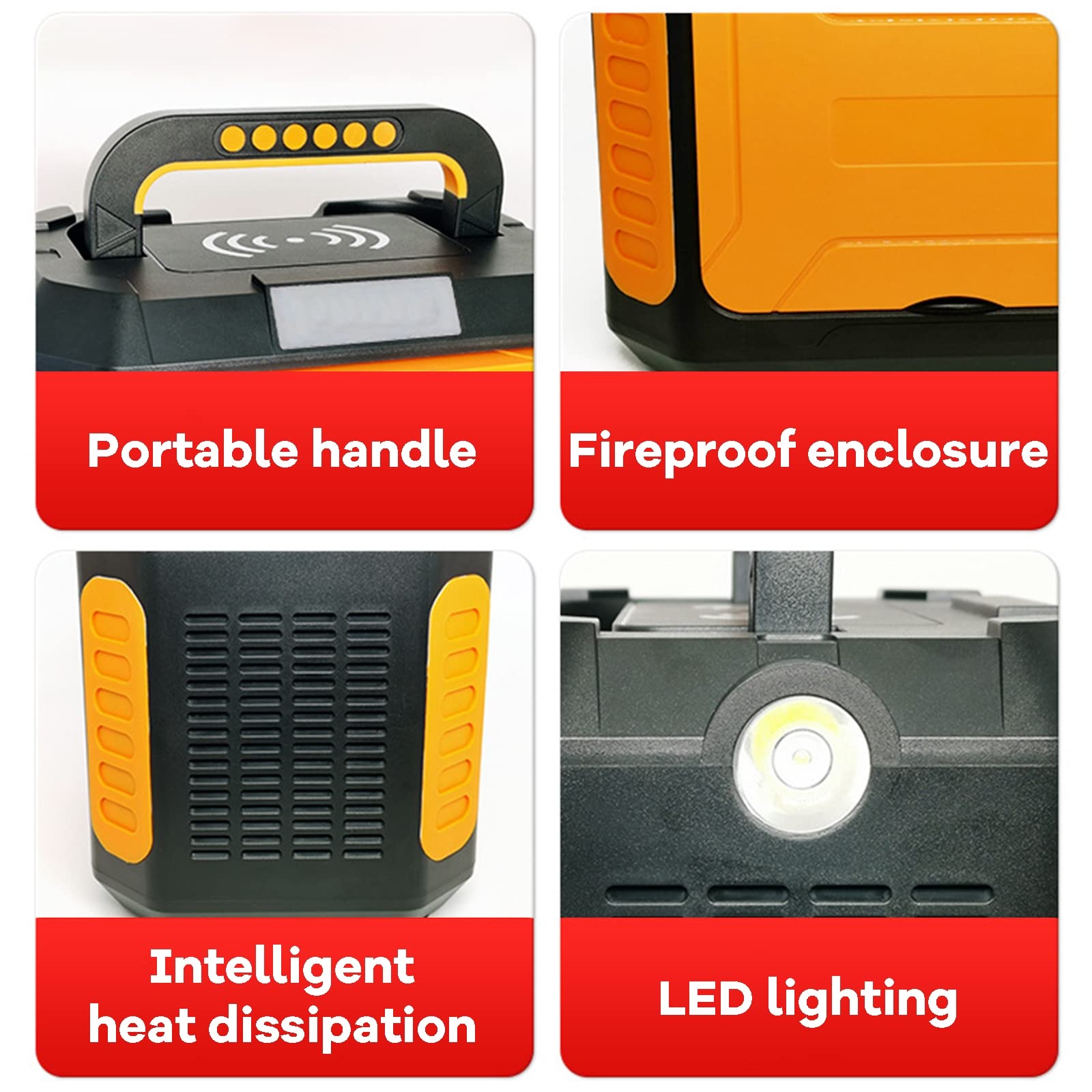 Generador Solar Portátil, Electrico Estación De Energía Portátil 160800MAH 595Wh 500W Salidas AC/DC/USB Onda Sinusoidal Pura Power Station Para Emergencia Camping Acampar Viaje