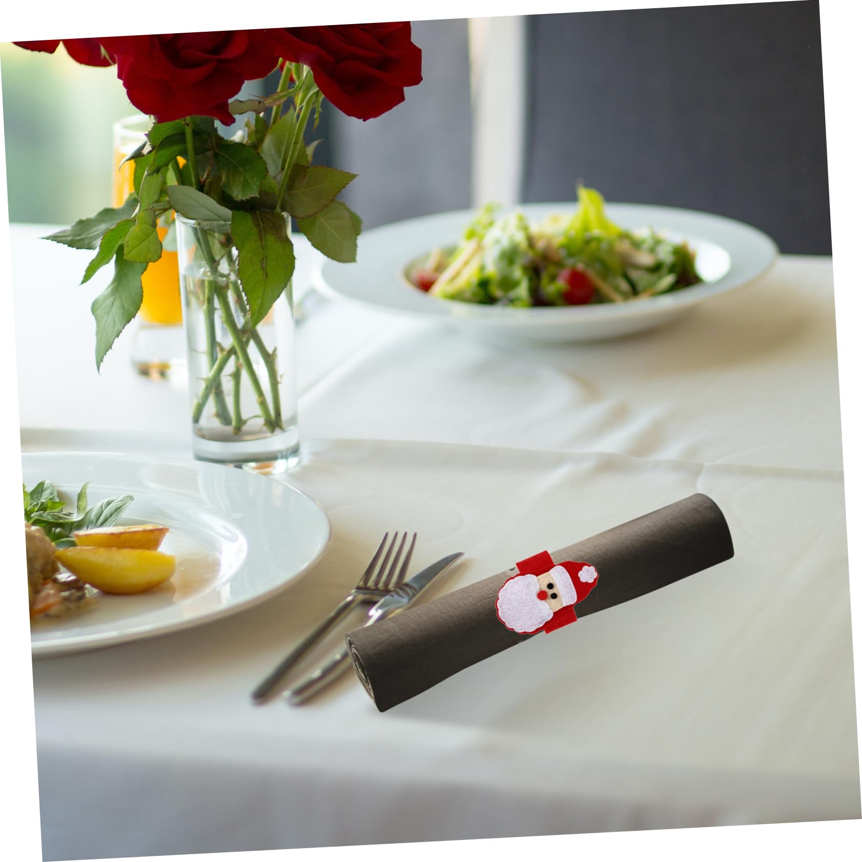 TOPBATHY 8 Set Di Porta Tovaglioli Natalizi Unici Con Fibbie A Tema Natalizio Per Tavolo Da Pranzo 4 Pezzi * 8